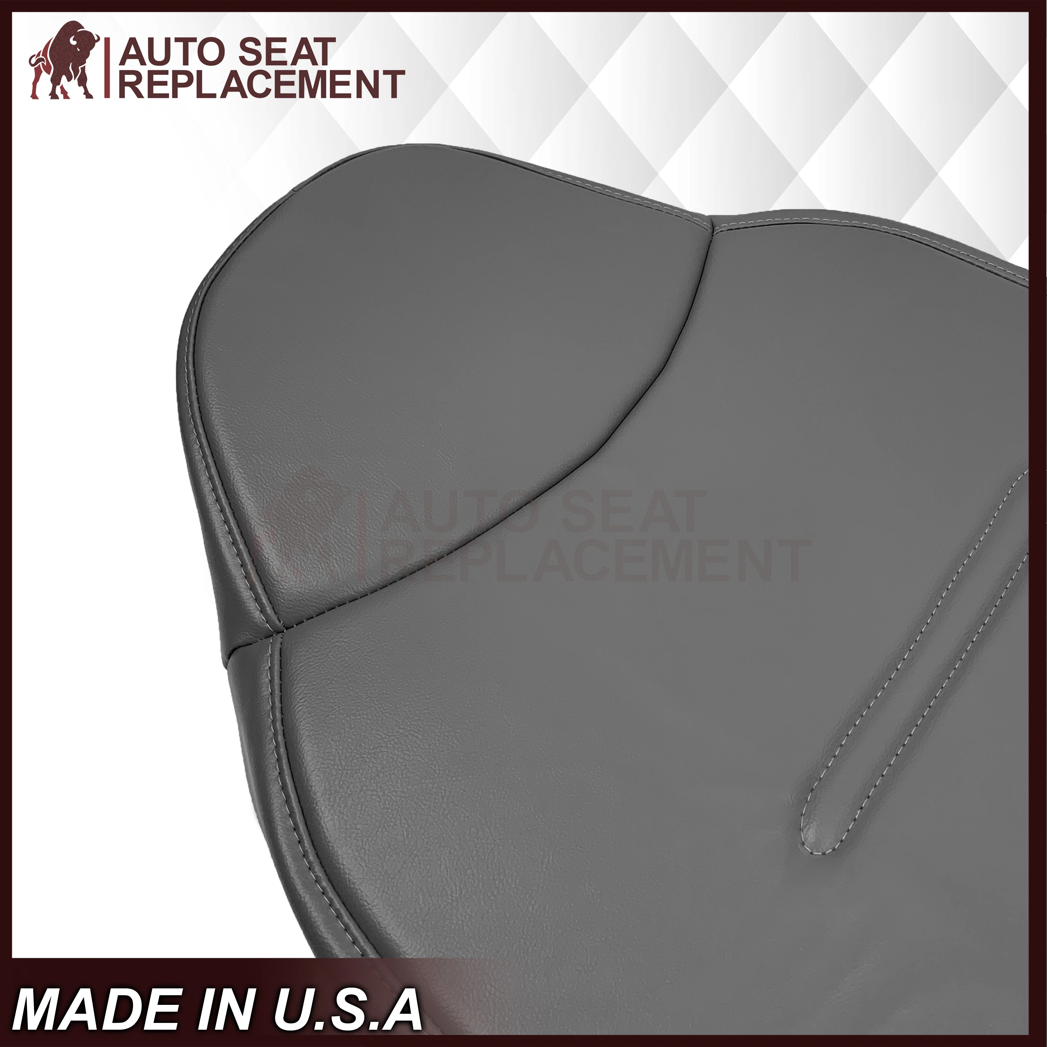 2001 - 2007 Ford F250 F350 F450 F550 Work Truck Super Duty XL Replacement Seat Covers in Gray Vinyl - Image 4