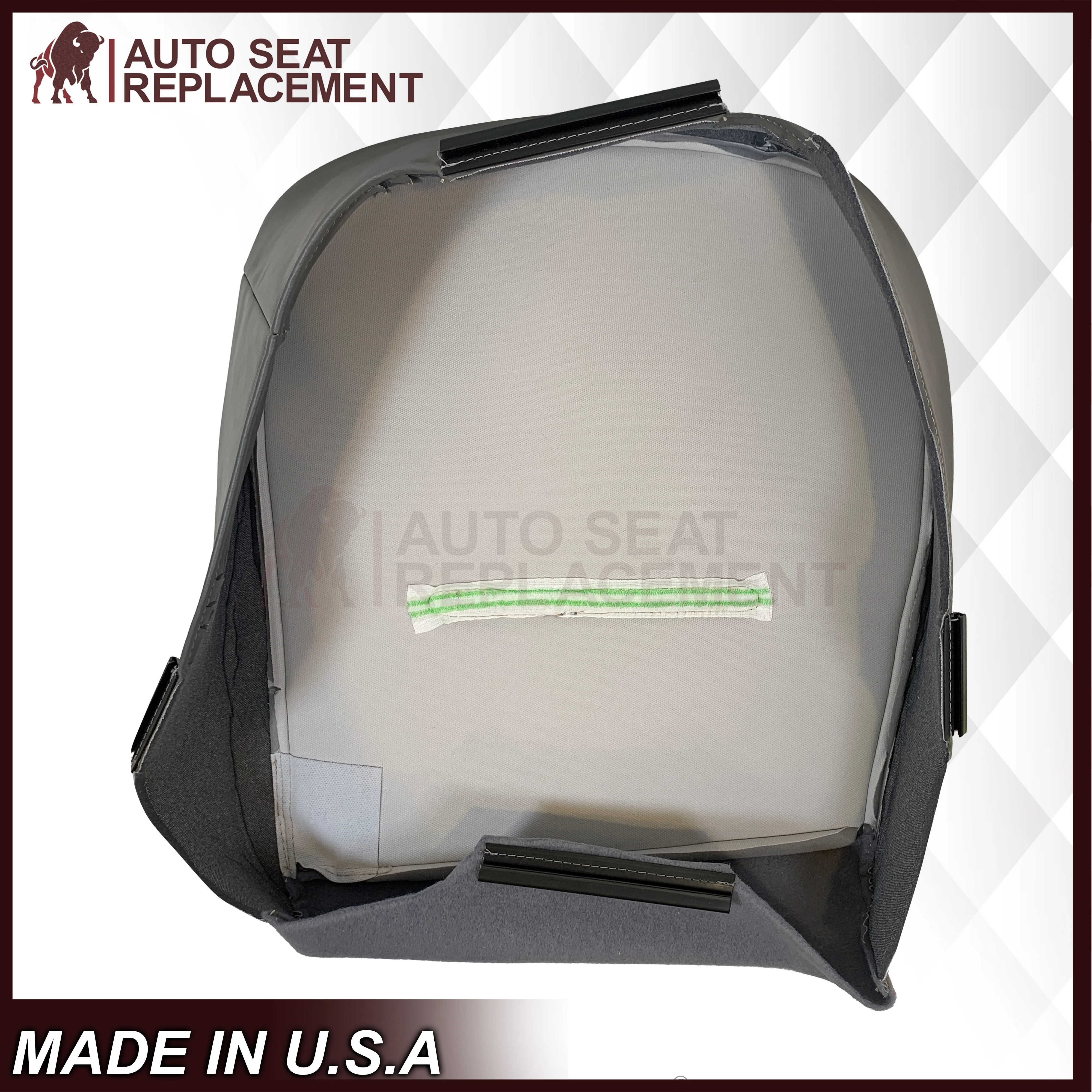 2001 - 2007 Ford F250 F350 F450 F550 Work Truck Super Duty XL Replacement Seat Covers in Gray Vinyl - Image 5