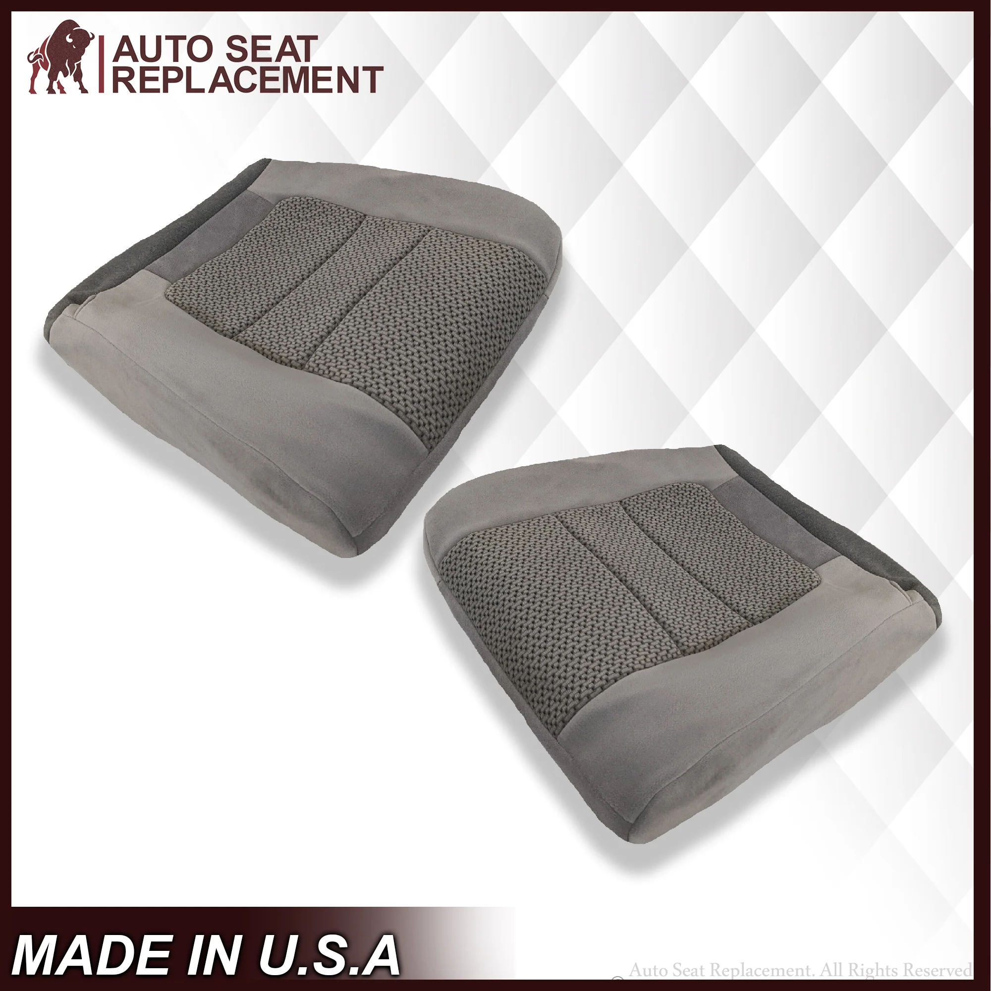 2001 Ford F250 F350 XLT Crew Cab Gray Cloth Seat Cover - Image 3