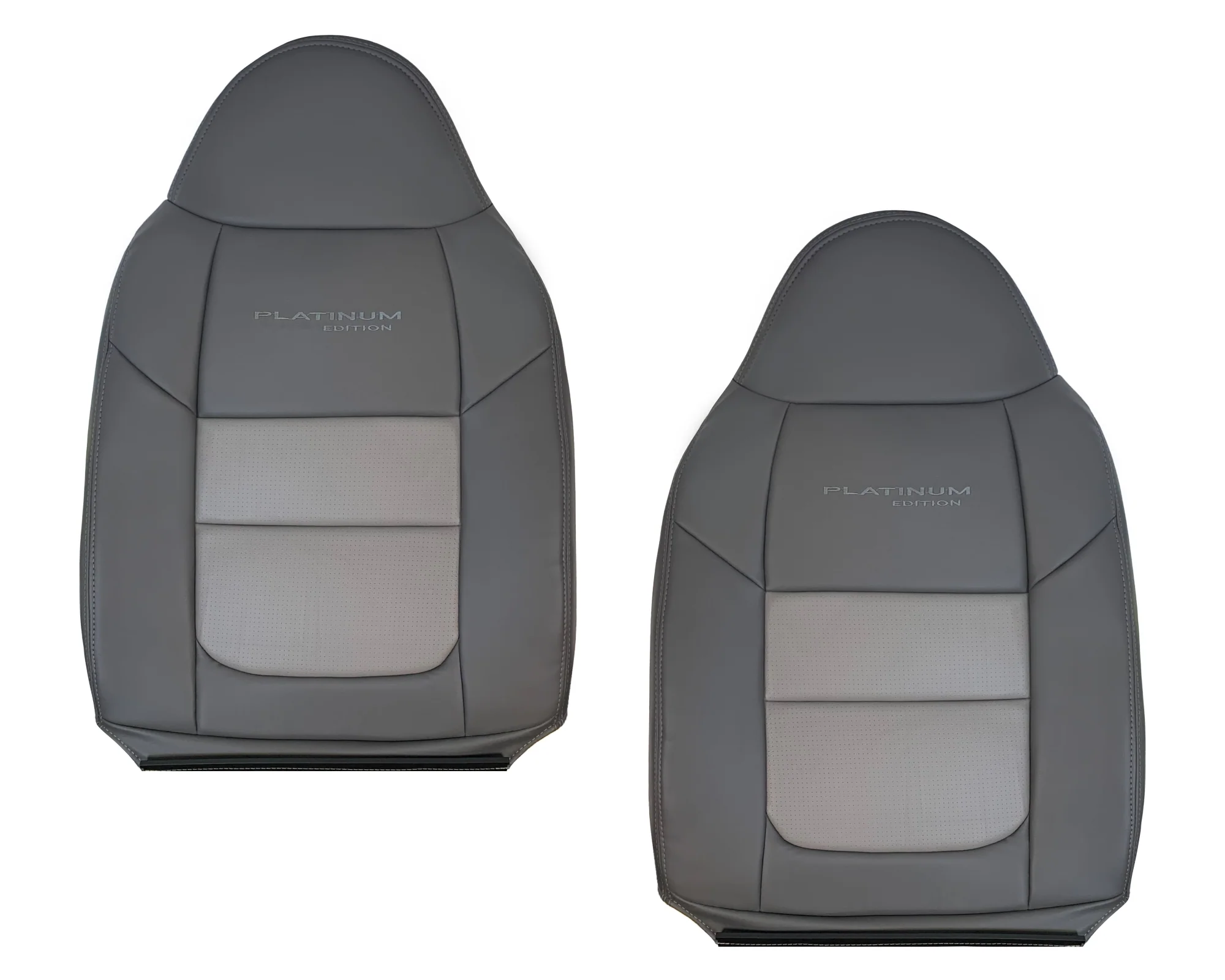 2001 Ford F250 Platinum Edition New Vinyl Replacement Seat Cover in 2-Tone Gray - Image 13