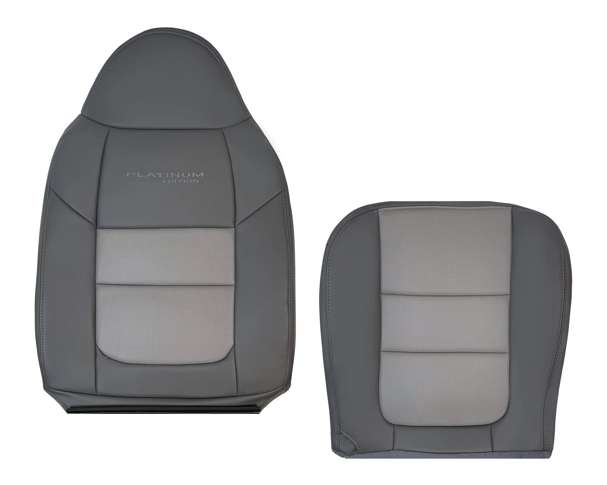 2001 Ford F250 Platinum Edition New Vinyl Replacement Seat Cover in 2-Tone Gray - Image 20