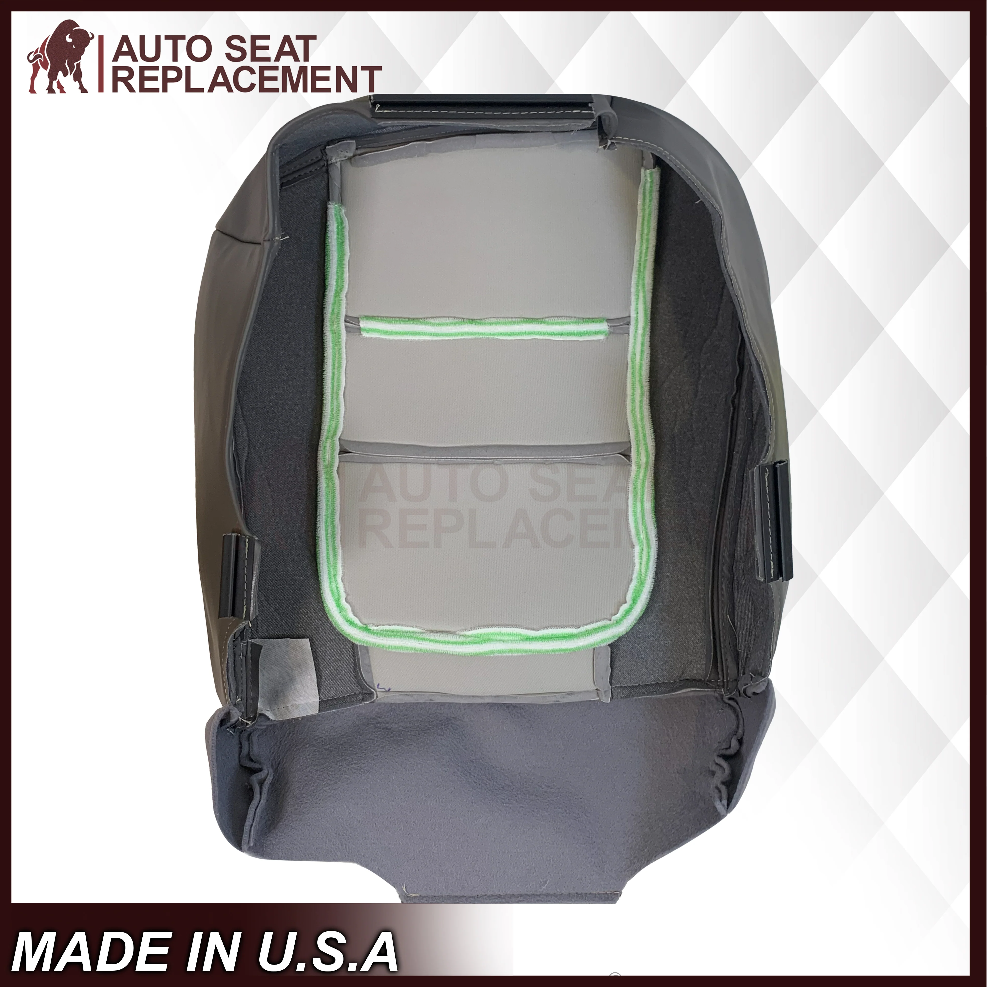 2001 Ford F250 Platinum Edition New Vinyl Replacement Seat Cover in 2-Tone Gray - Image 22
