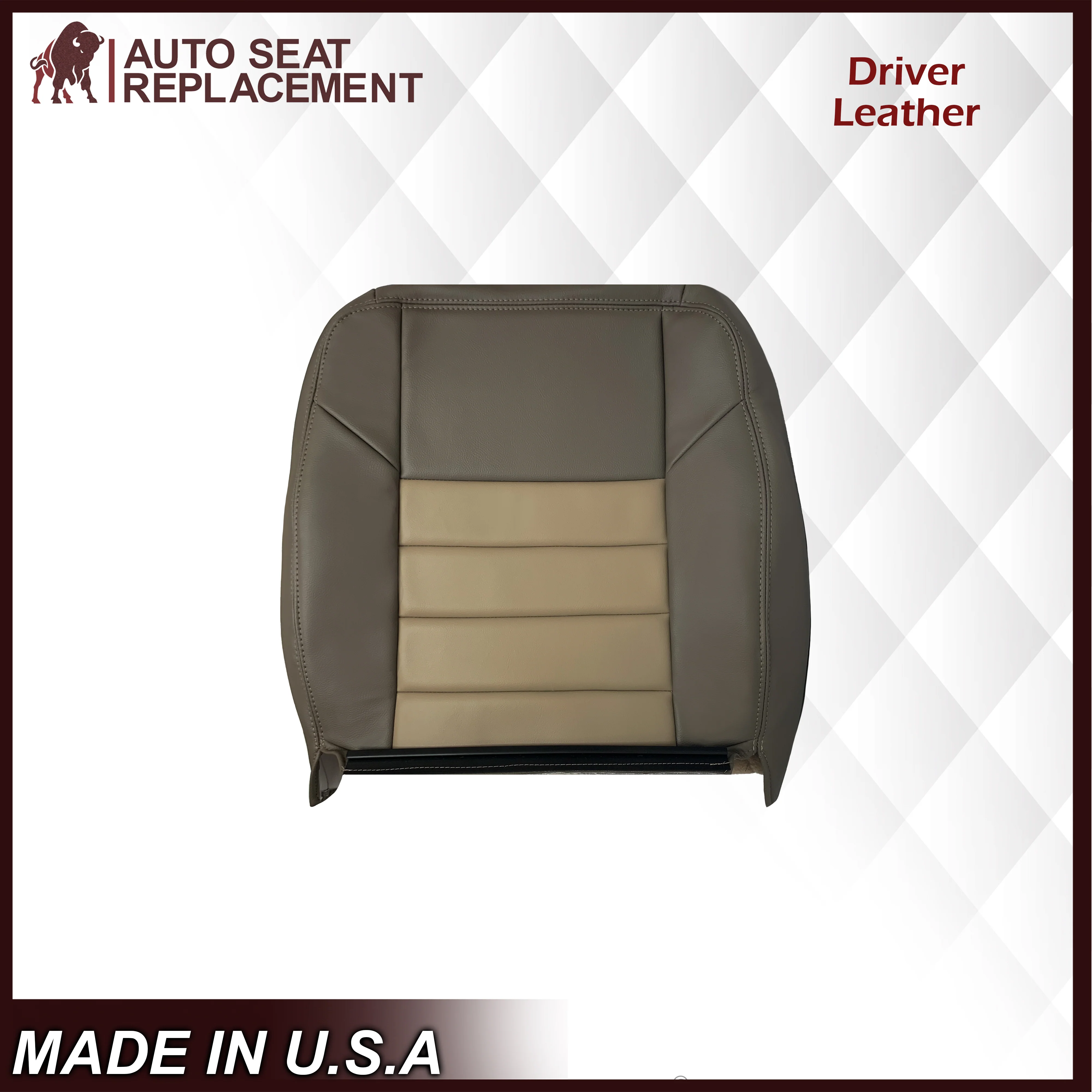 2002 2003 2004 Ford Excursion Eddie Bauer Edition Second Row 50/50 Captain Chair Seat Covers In 2 Tone Tan-Gray: Choose From Variations - Image 28