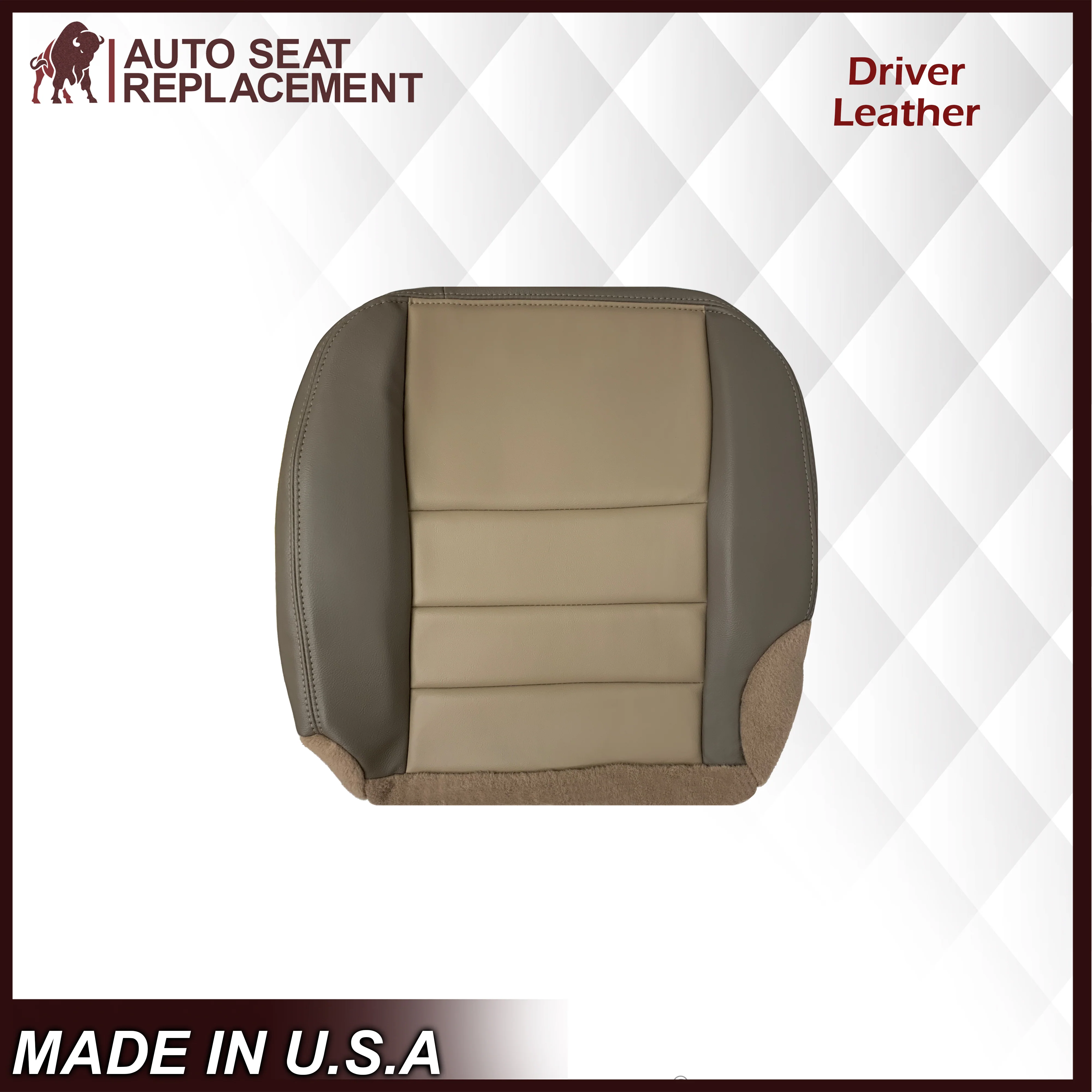 2002 2003 2004 Ford Excursion Eddie Bauer Edition Second Row 50/50 Captain Chair Seat Covers In 2 Tone Tan-Gray: Choose From Variations - Image 5
