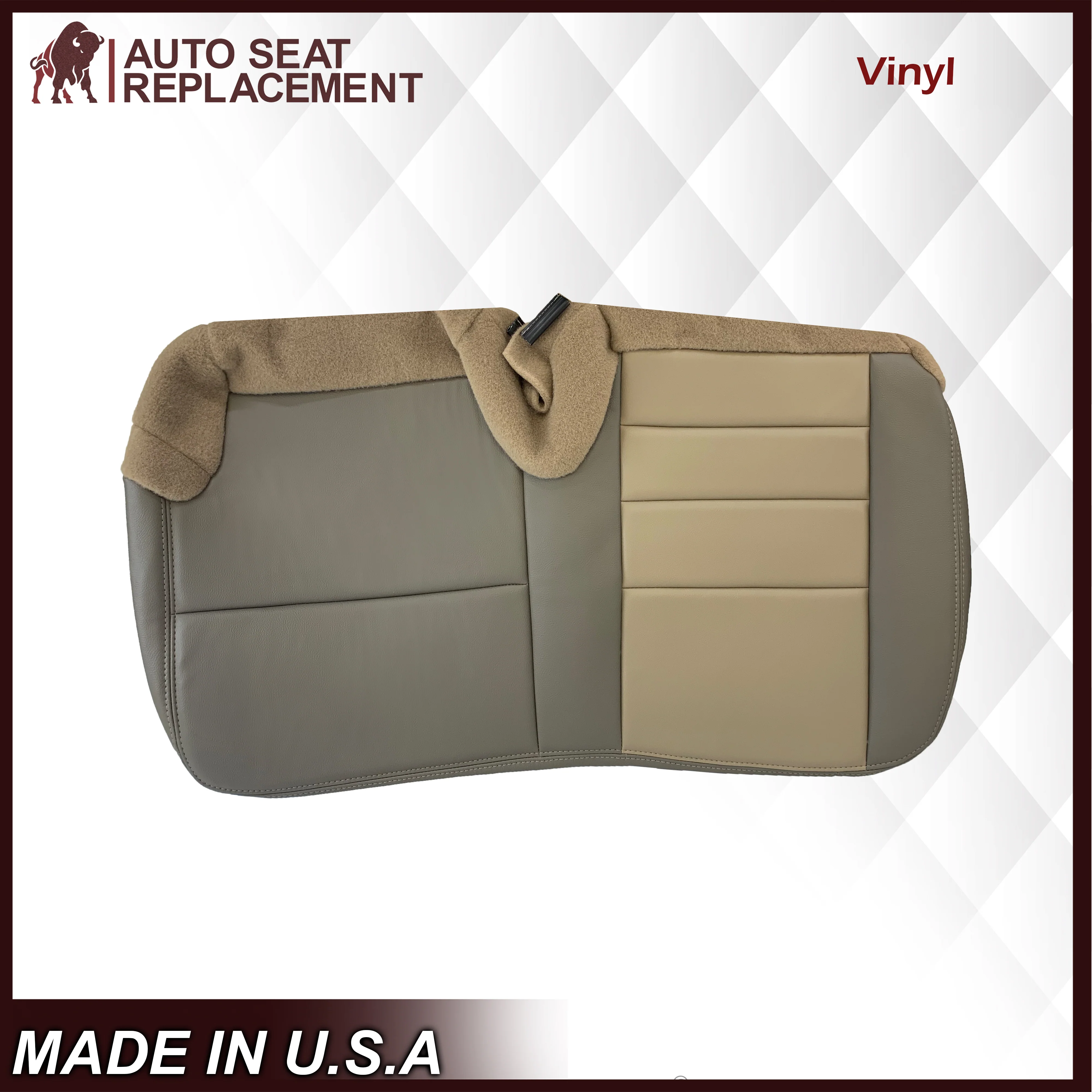 2002 2003 2004 Ford Excursion Eddie Bauer Edition Second Row 60/40 Seat Covers In 2 Tone Tan-Gray: Choose From Variations - Image 10