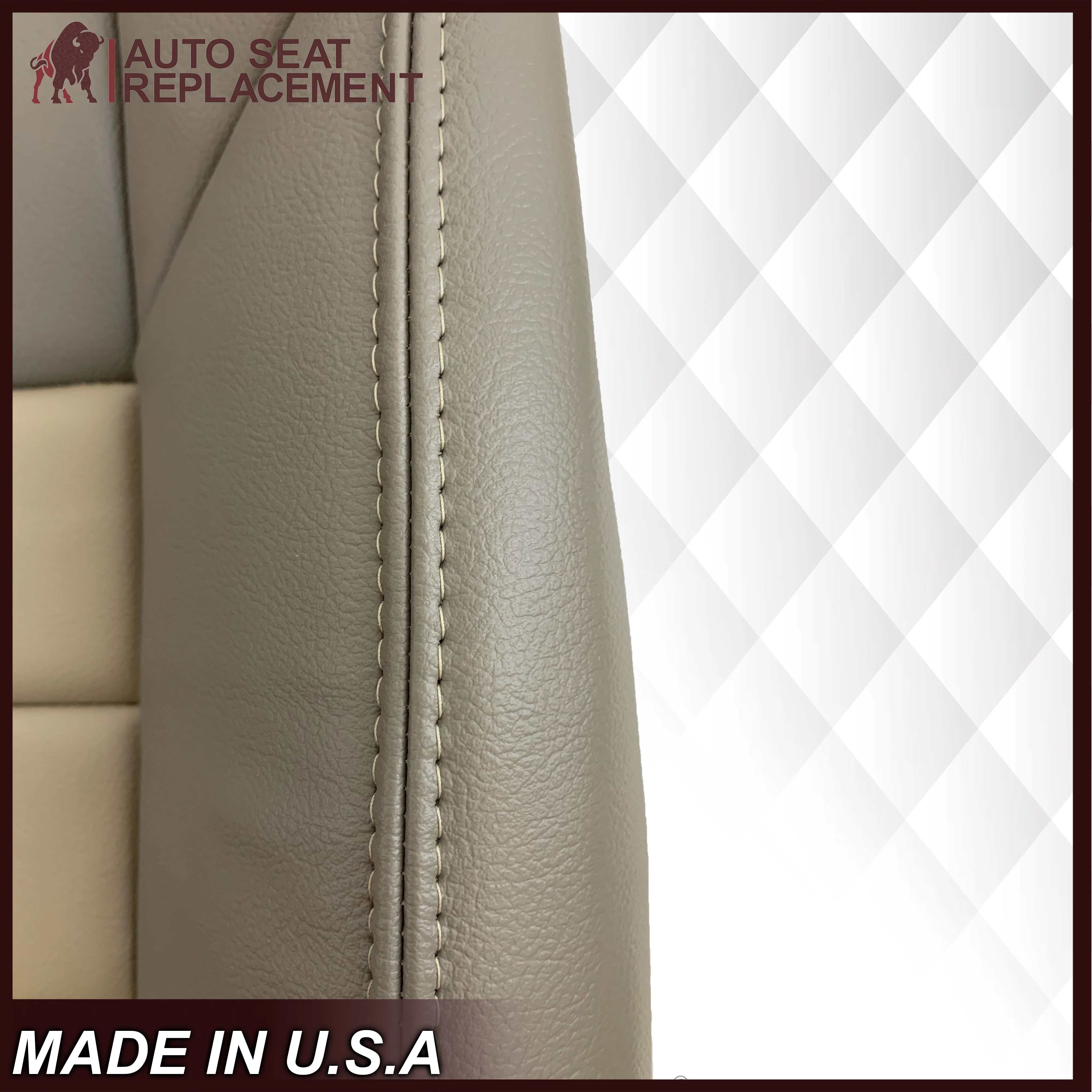 2002 2003 2004 Ford Excursion Eddie Bauer Edition Second Row 60/40 Seat Covers In 2 Tone Tan-Gray: Choose From Variations - Image 13