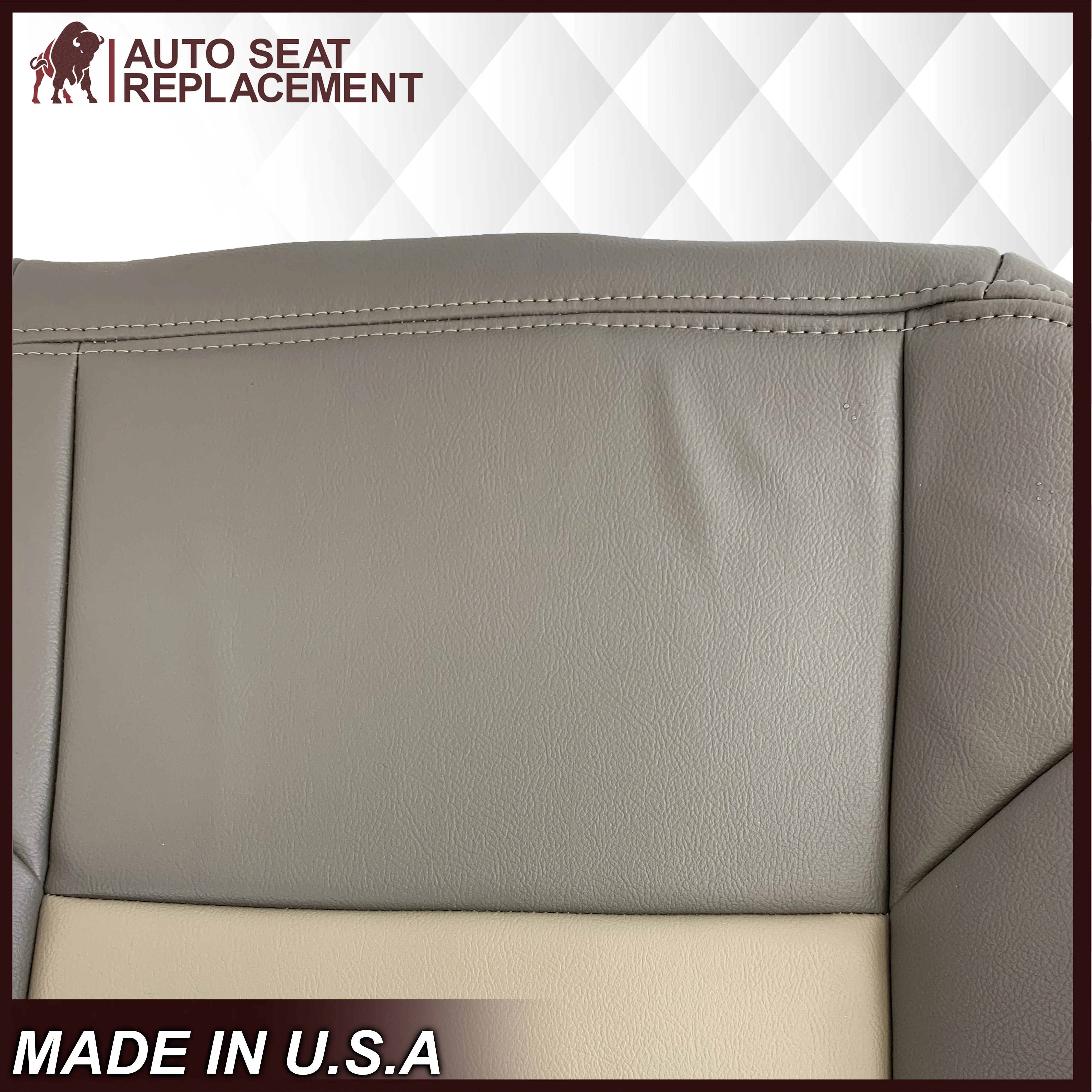 2002 2003 2004 Ford Excursion Eddie Bauer Edition Second Row 60/40 Seat Covers In 2 Tone Tan-Gray: Choose From Variations - Image 14