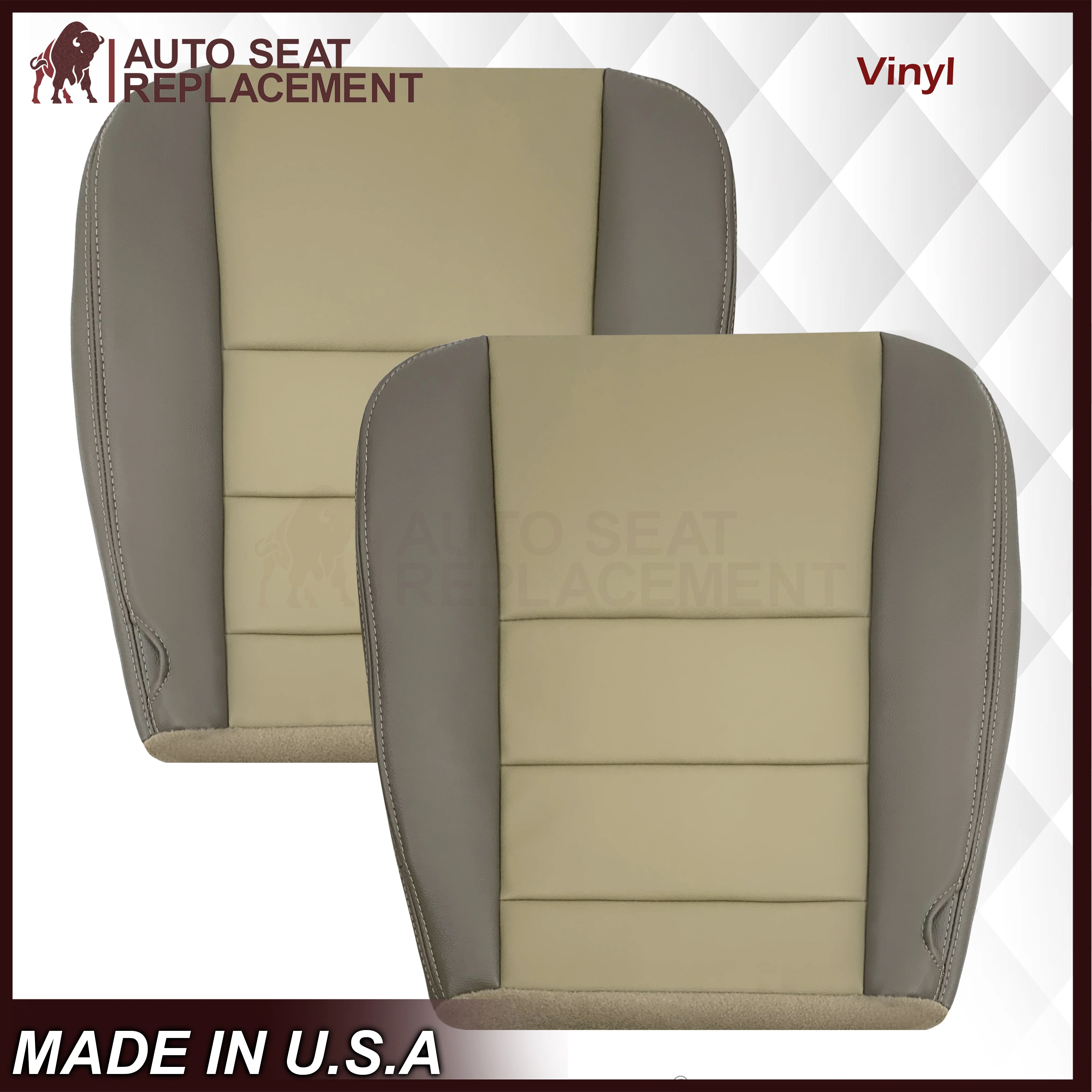 2002 - 2004 Ford Excursion Eddie Bauer Replacement Seat Covers 2 Tone Gray-Tan: Choose From Variations - Image 11