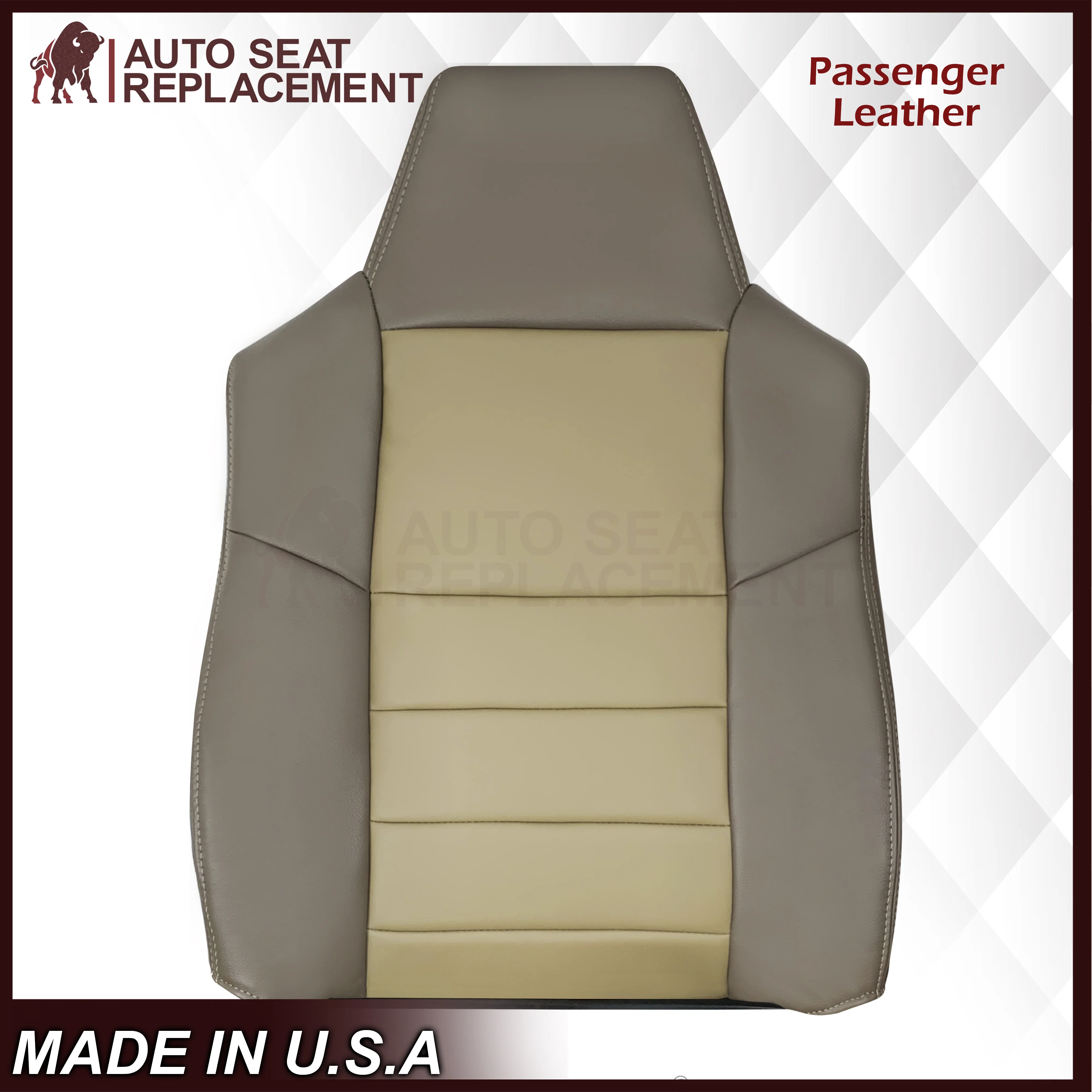 2002 - 2004 Ford Excursion Eddie Bauer Replacement Seat Covers 2 Tone Gray-Tan: Choose From Variations - Image 26
