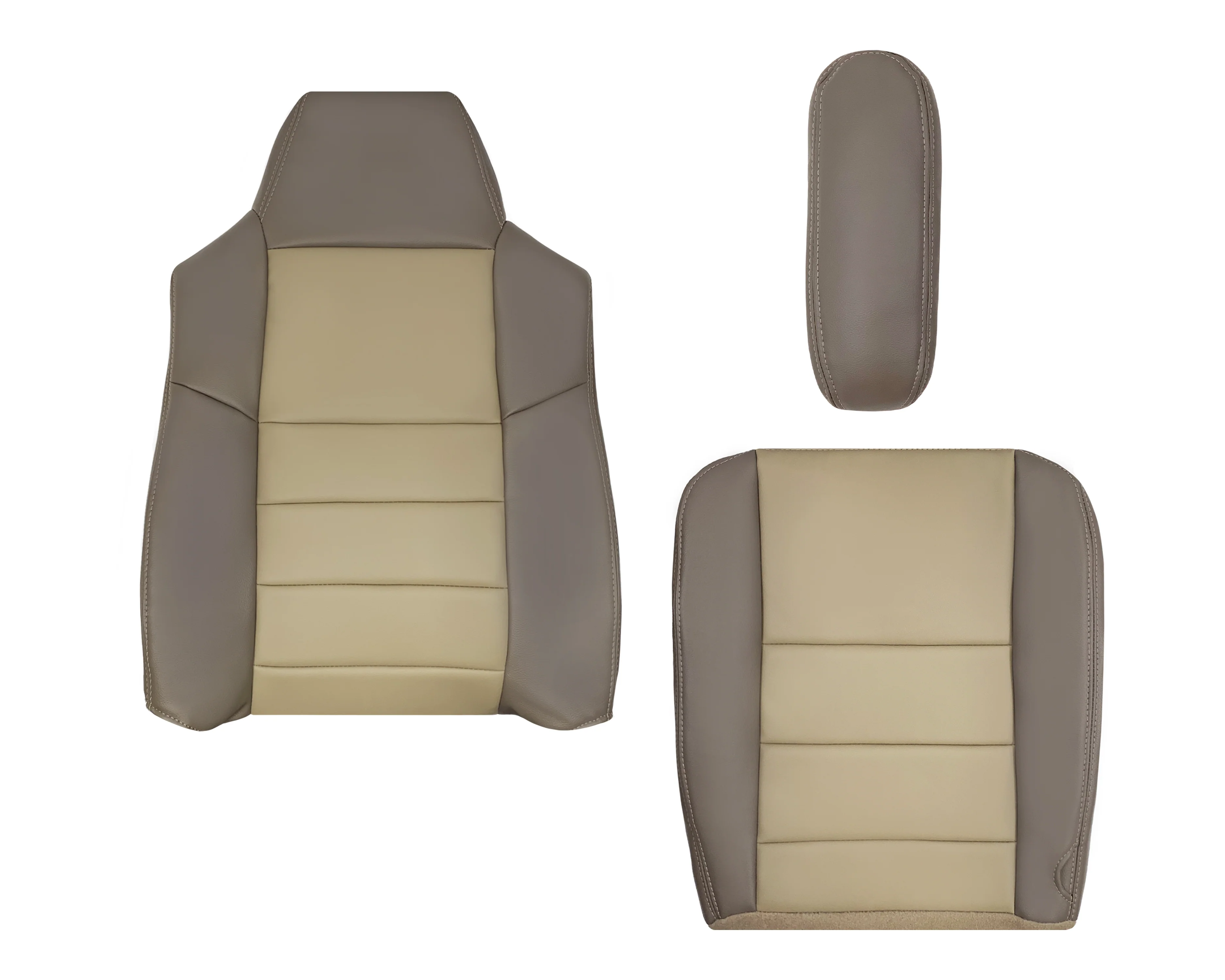 2002 - 2004 Ford Excursion Eddie Bauer Replacement Seat Covers 2 Tone Gray-Tan: Choose From Variations - Image 34