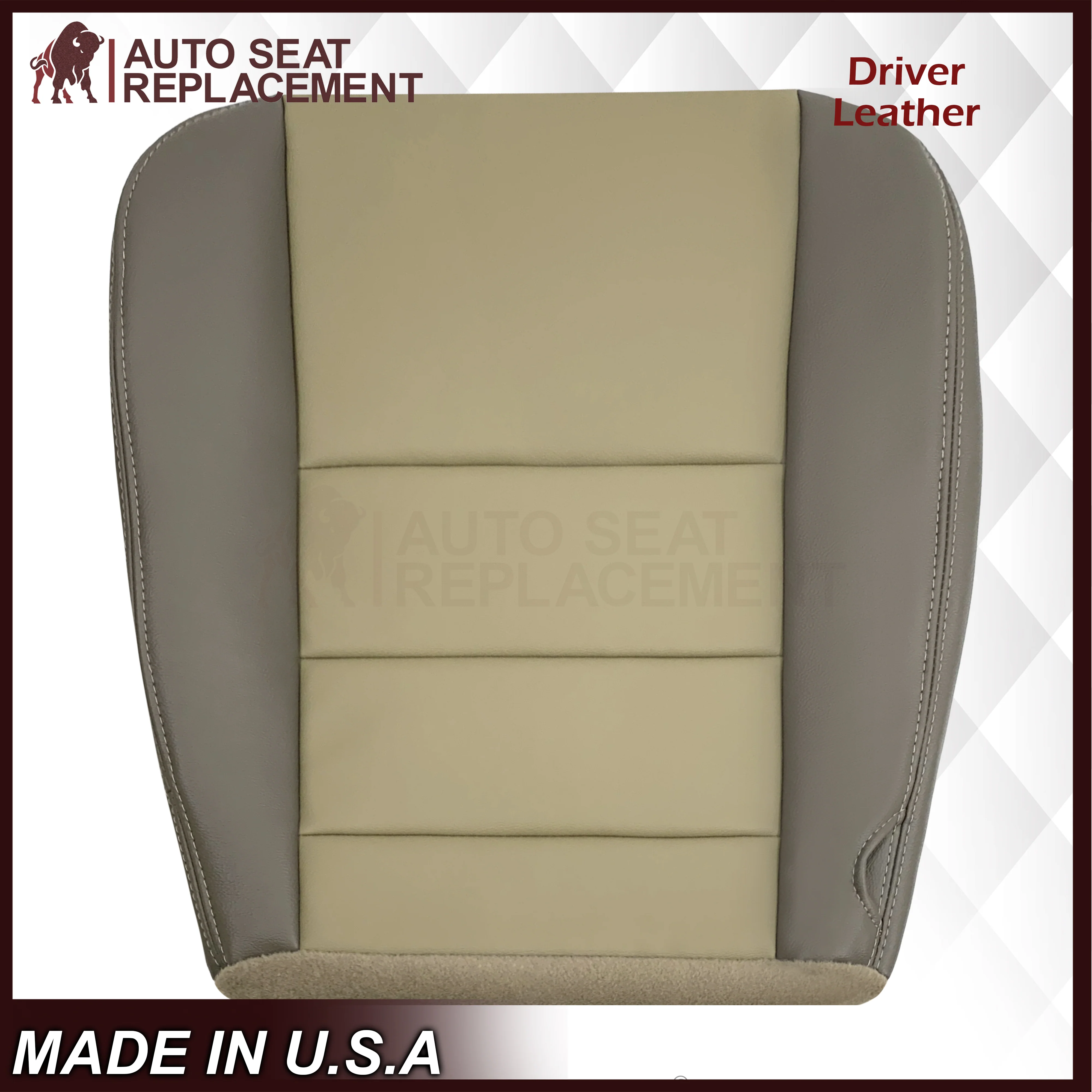 2002 - 2004 Ford Excursion Eddie Bauer Replacement Seat Covers 2 Tone Gray-Tan: Choose From Variations - Image 4