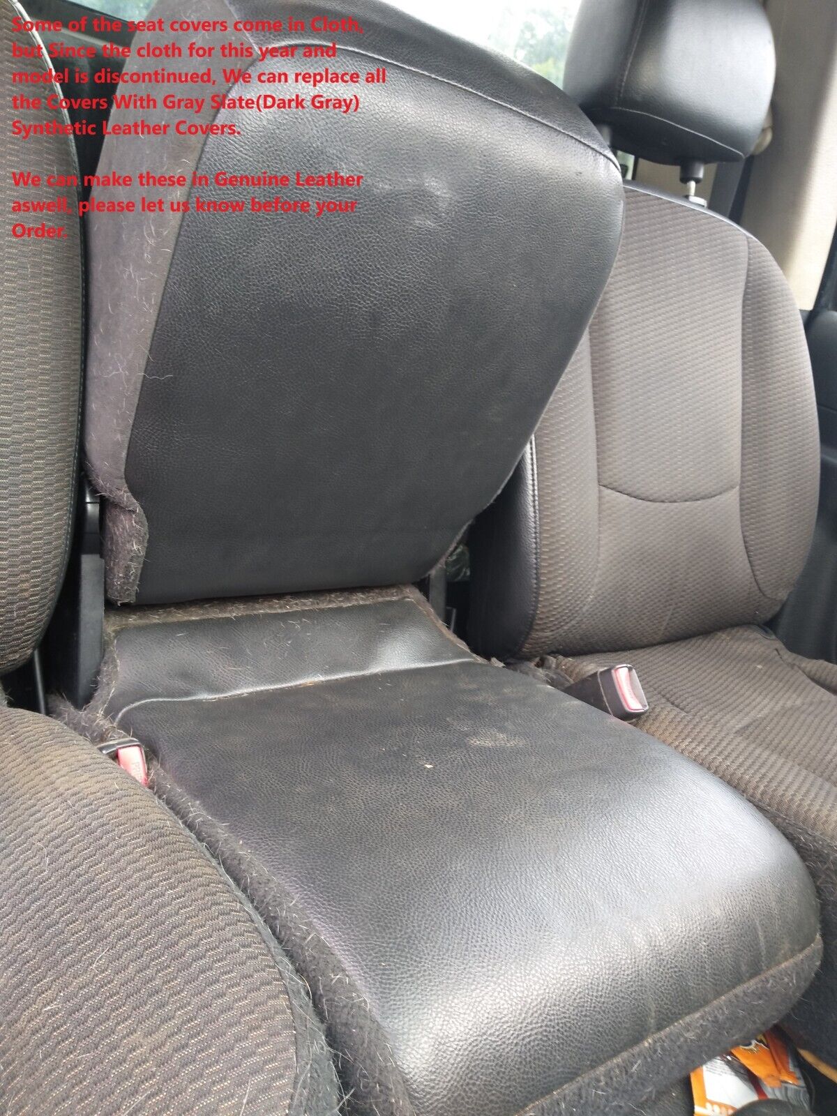 2002-2005 Dodge Ram ST WORK TRUCK 1500 2500 3500 Replacement Seat Covers In Dark Slate "Dark Gray" Synthetic Leather (Vinyl) - Image 12