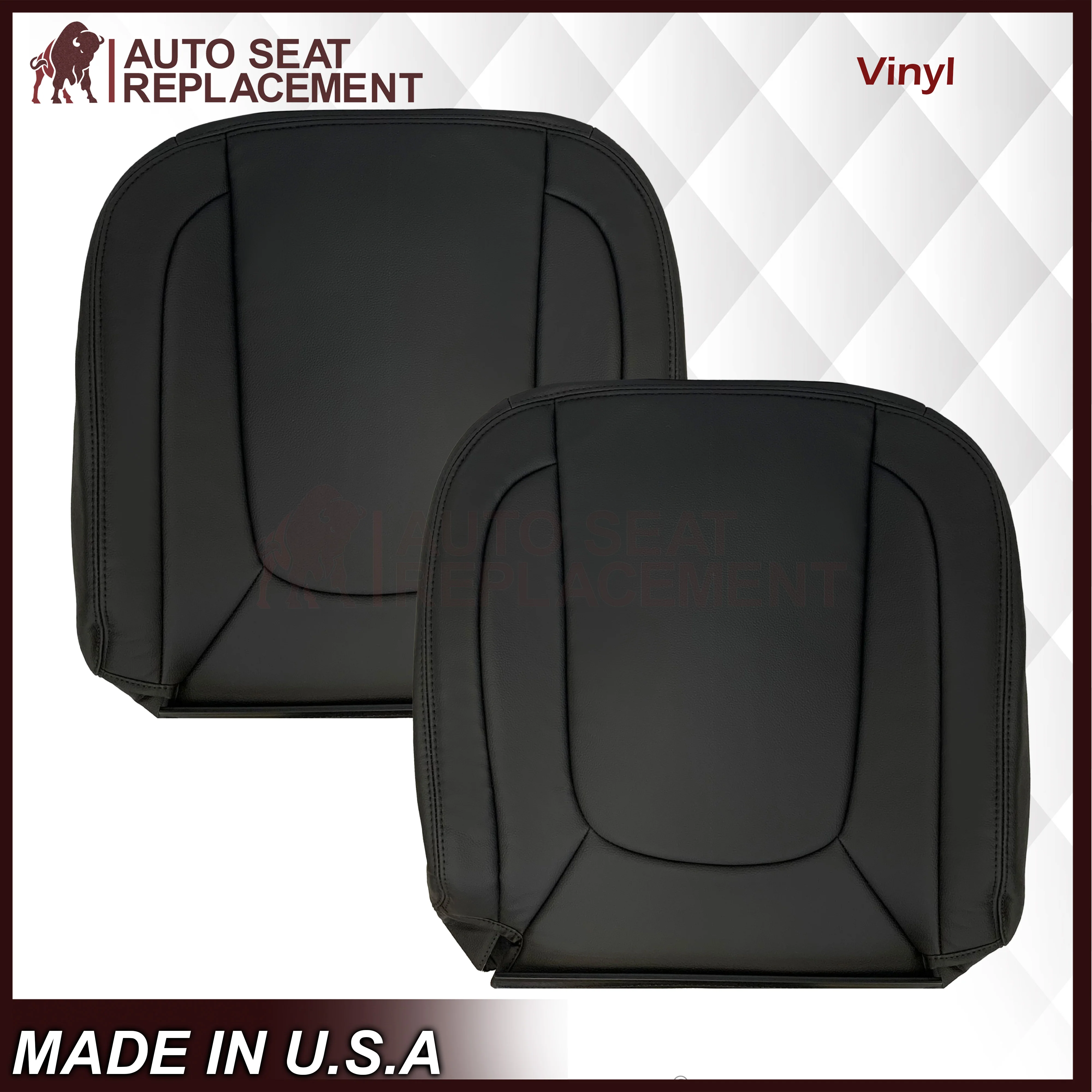 2002-2005 Dodge Ram ST WORK TRUCK 1500 2500 3500 Replacement Seat Covers In Dark Slate "Dark Gray" Synthetic Leather (Vinyl) - Image 15