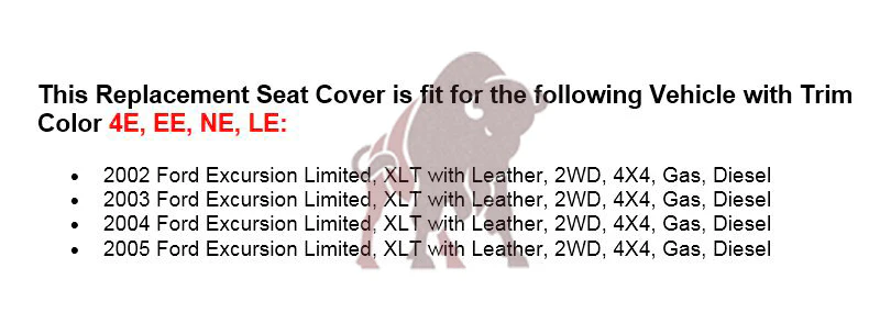 2002-2005 Ford Excursion Limited Seat Cover in Flint Gray: Choose From Variations - Image 4