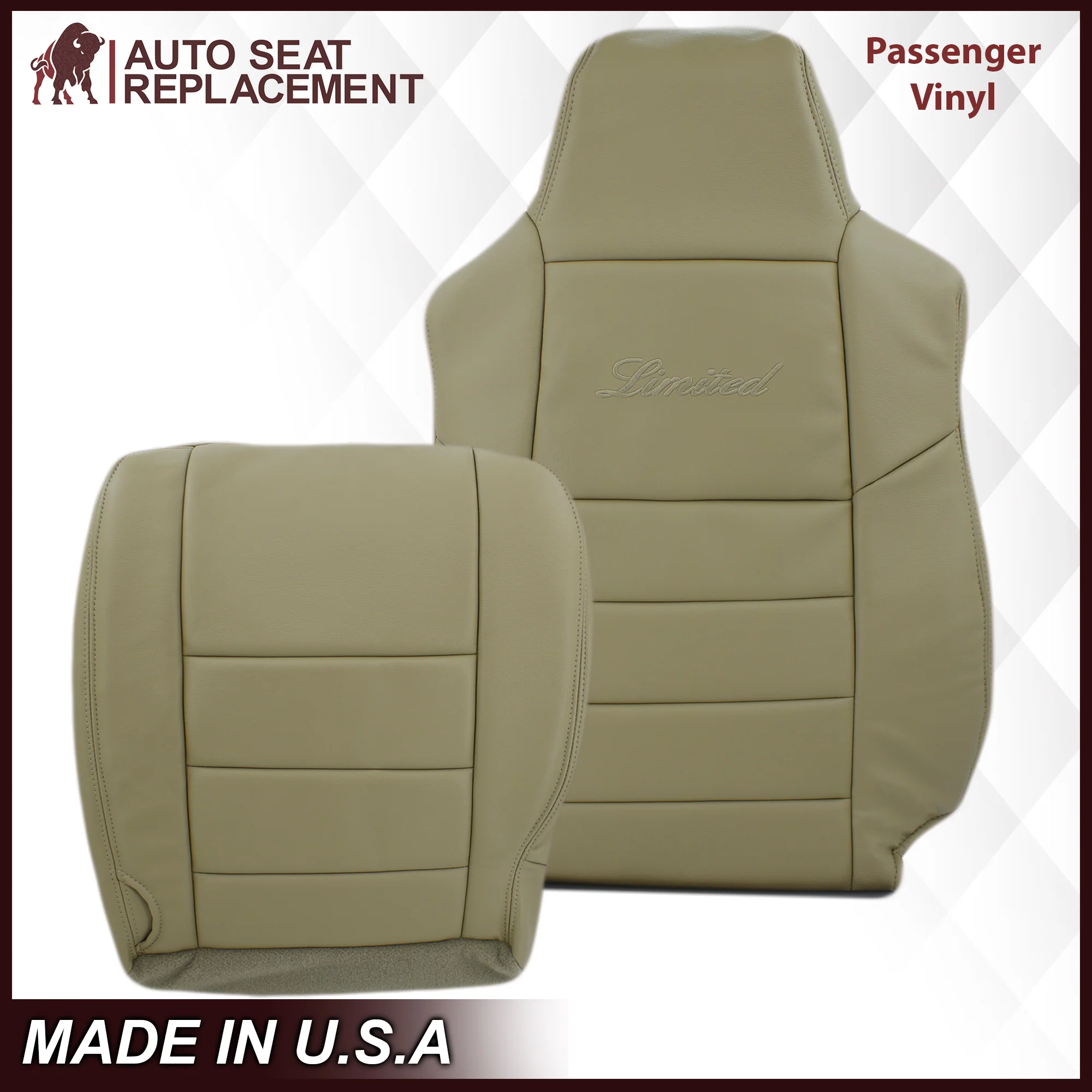 2002-2005 Ford Excursion Limited Seat Cover in Tan: Choose From Variations - Image 16