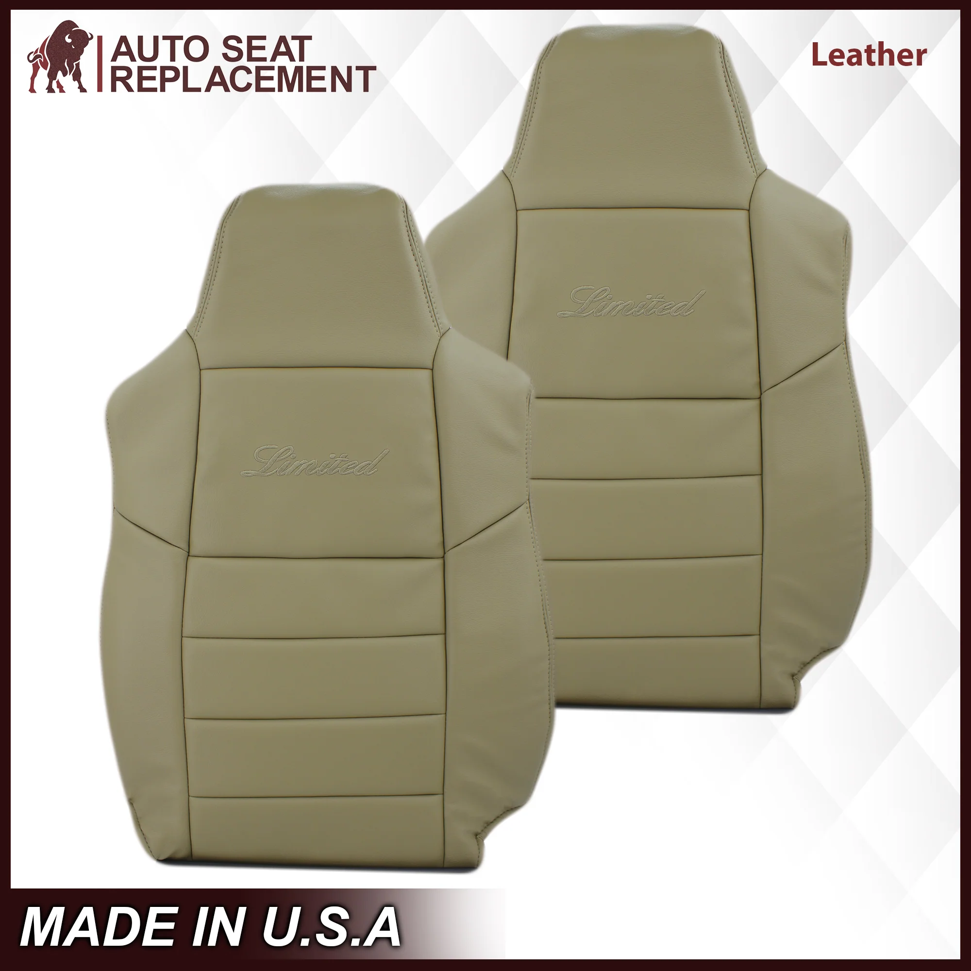 2002-2005 Ford Excursion Limited Seat Cover in Tan: Choose From Variations - Image 21