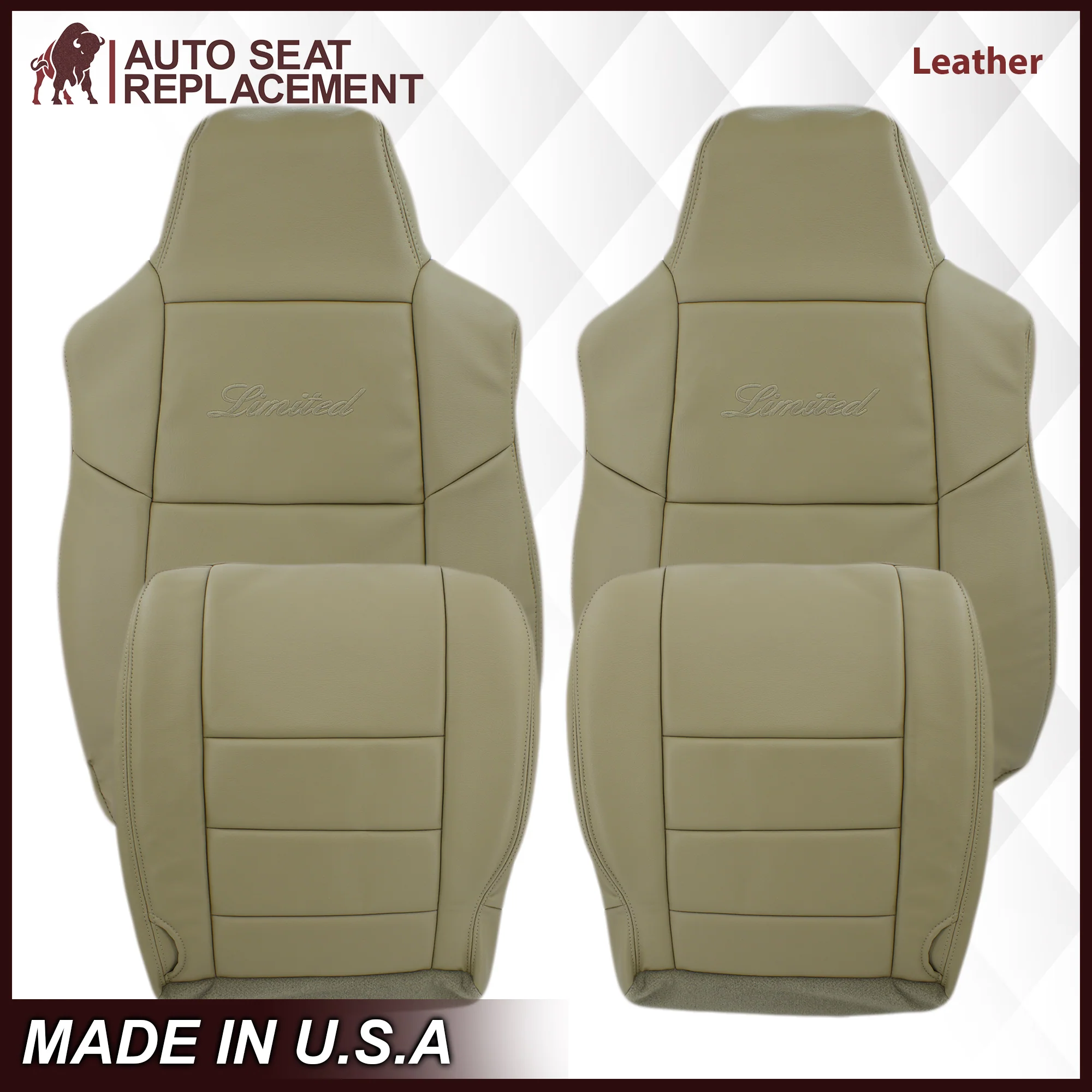 2002-2005 Ford Excursion Limited Seat Cover in Tan: Choose From Variations - Image 23