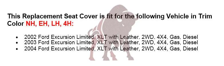 2002-2005 Ford Excursion Limited Seat Cover in Tan: Choose From Variations - Image 5