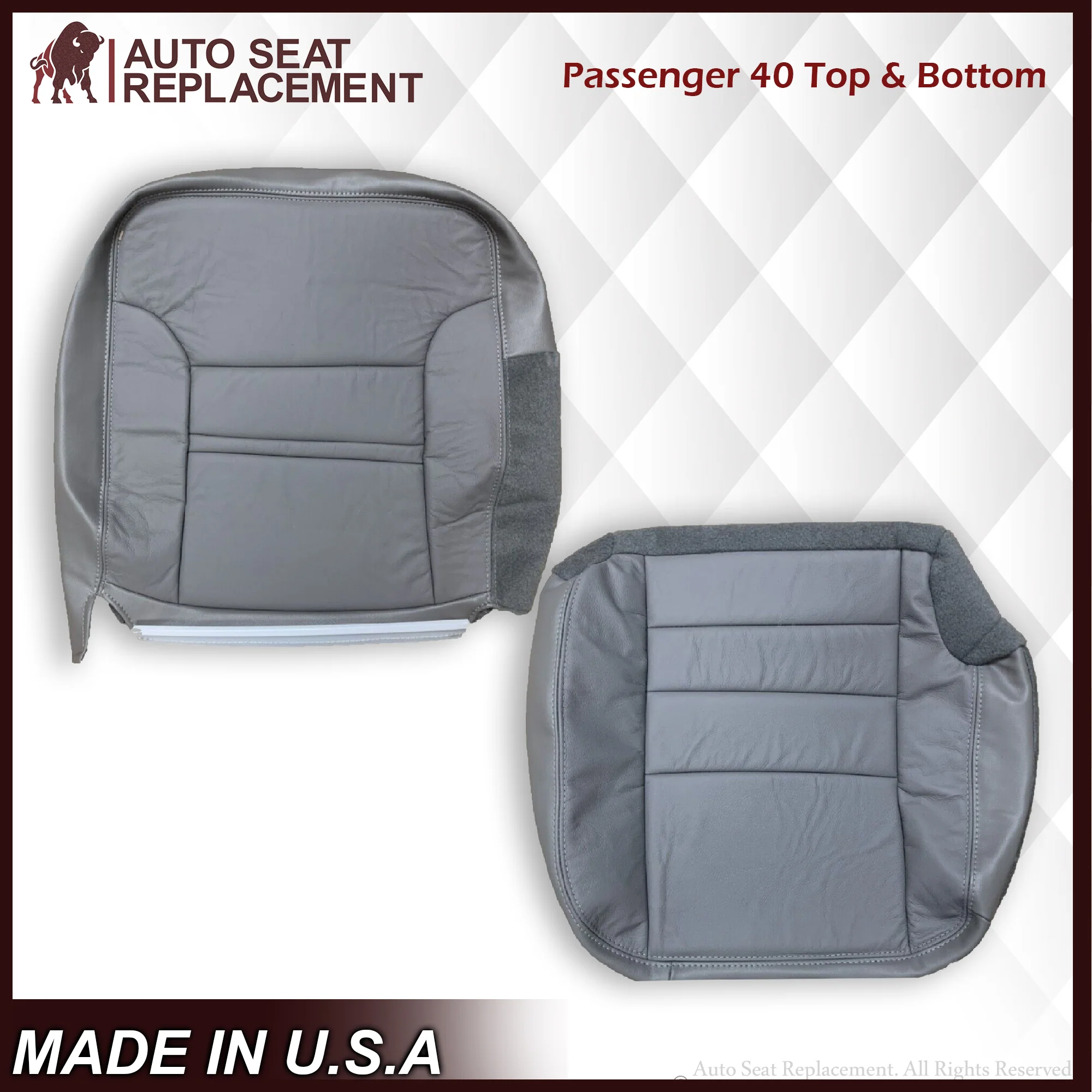 2002-2005 Ford Excursion Limited SECOND ROW 60/40 SPLIT Seat Cover in Gray: Choose From Variations - Image 10