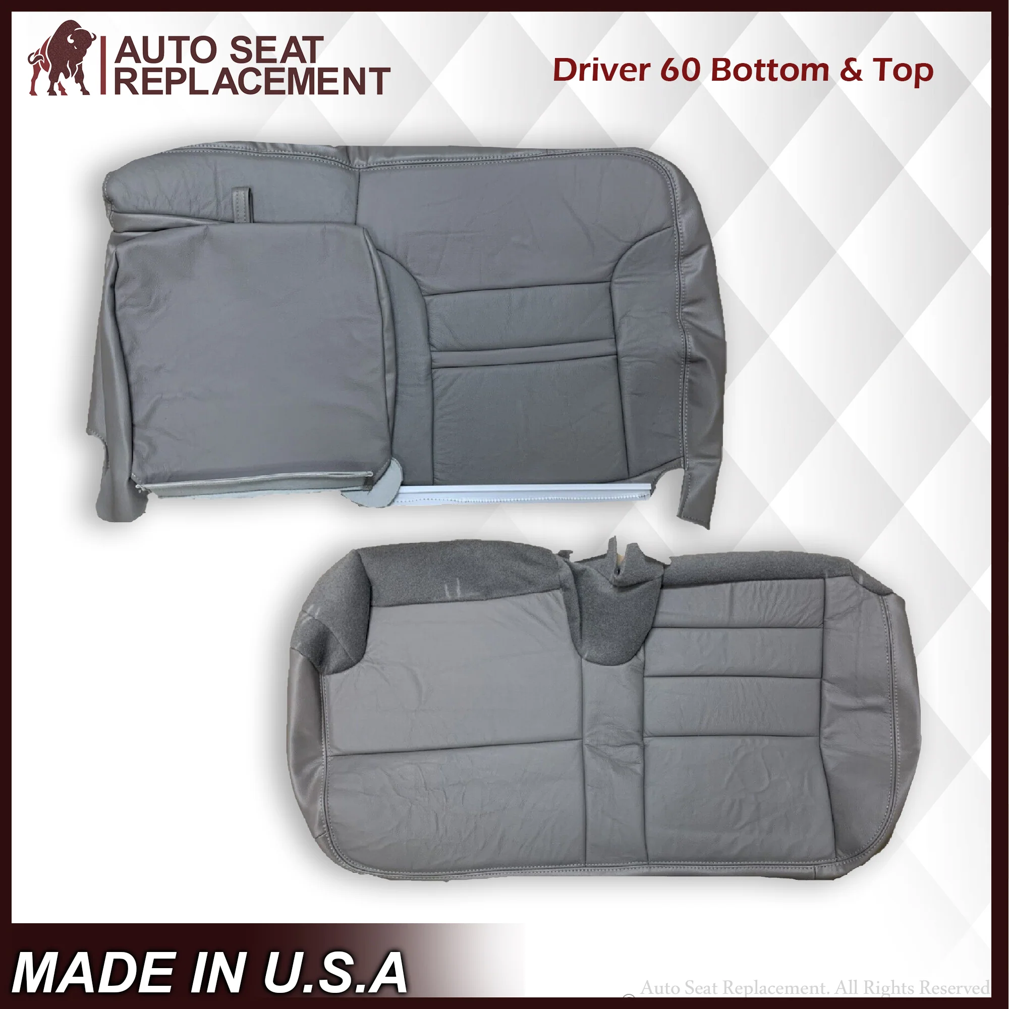 2002-2005 Ford Excursion Limited SECOND ROW 60/40 SPLIT Seat Cover in Gray: Choose From Variations - Image 4