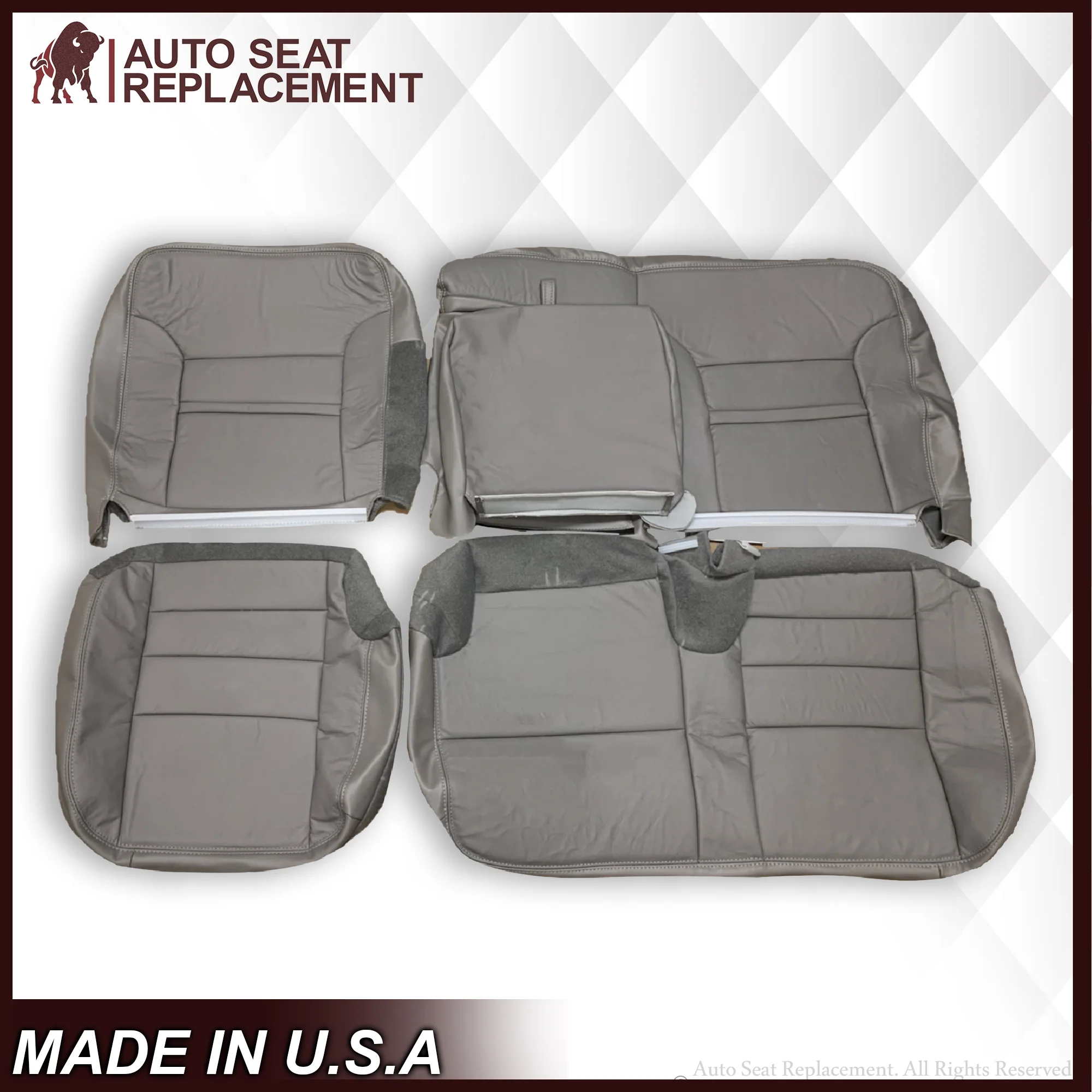 2002-2005 Ford Excursion Limited SECOND ROW 60/40 SPLIT Seat Cover in Gray: Choose From Variations - Image 7