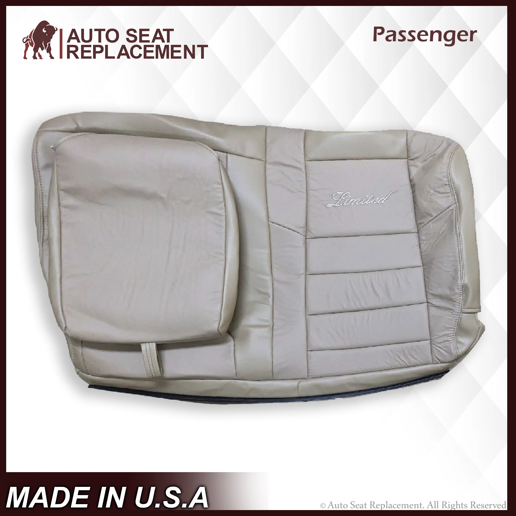 2002-2005 Ford Excursion Limited SECOND ROW 60/40 SPLIT Seat Cover in Tan: Choose From Variations - Image 11