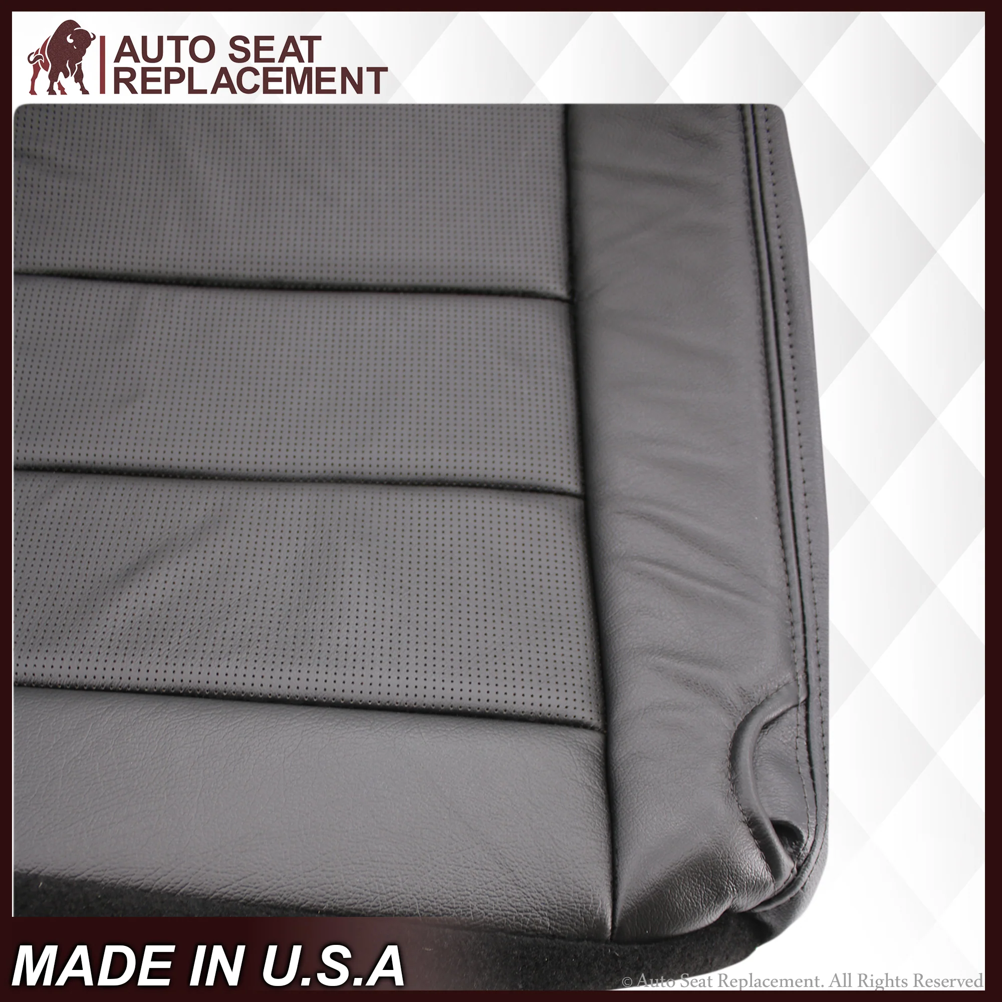 2002-2007 Ford F-250/F-350 Lariat Seat Cover in Black with Perforated Inserts: Choose From Variants - Image 13