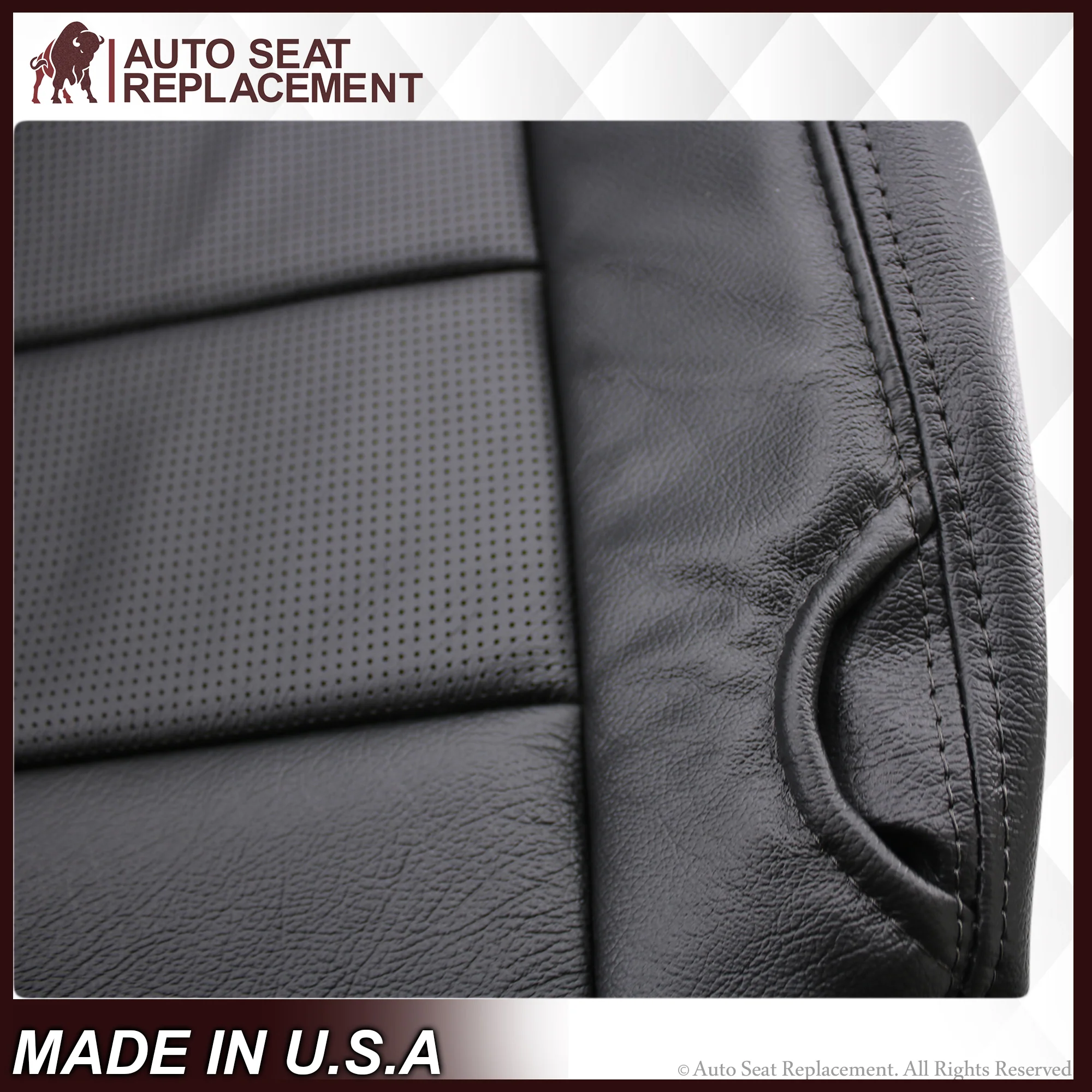 2002-2007 Ford F-250/F-350 Lariat Seat Cover in Black with Perforated Inserts: Choose From Variants - Image 14