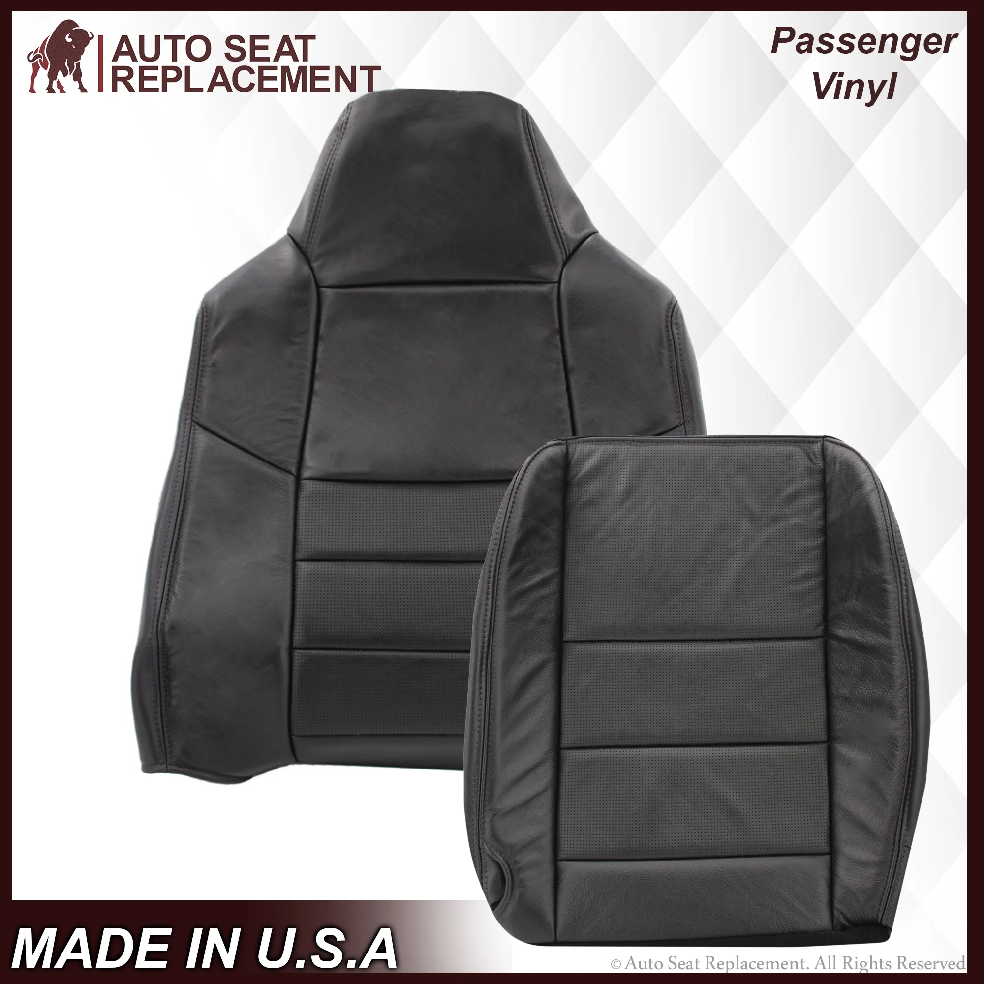 2002-2007 Ford F-250/F-350 Lariat Seat Cover in Black with Perforated Inserts: Choose From Variants - Image 17