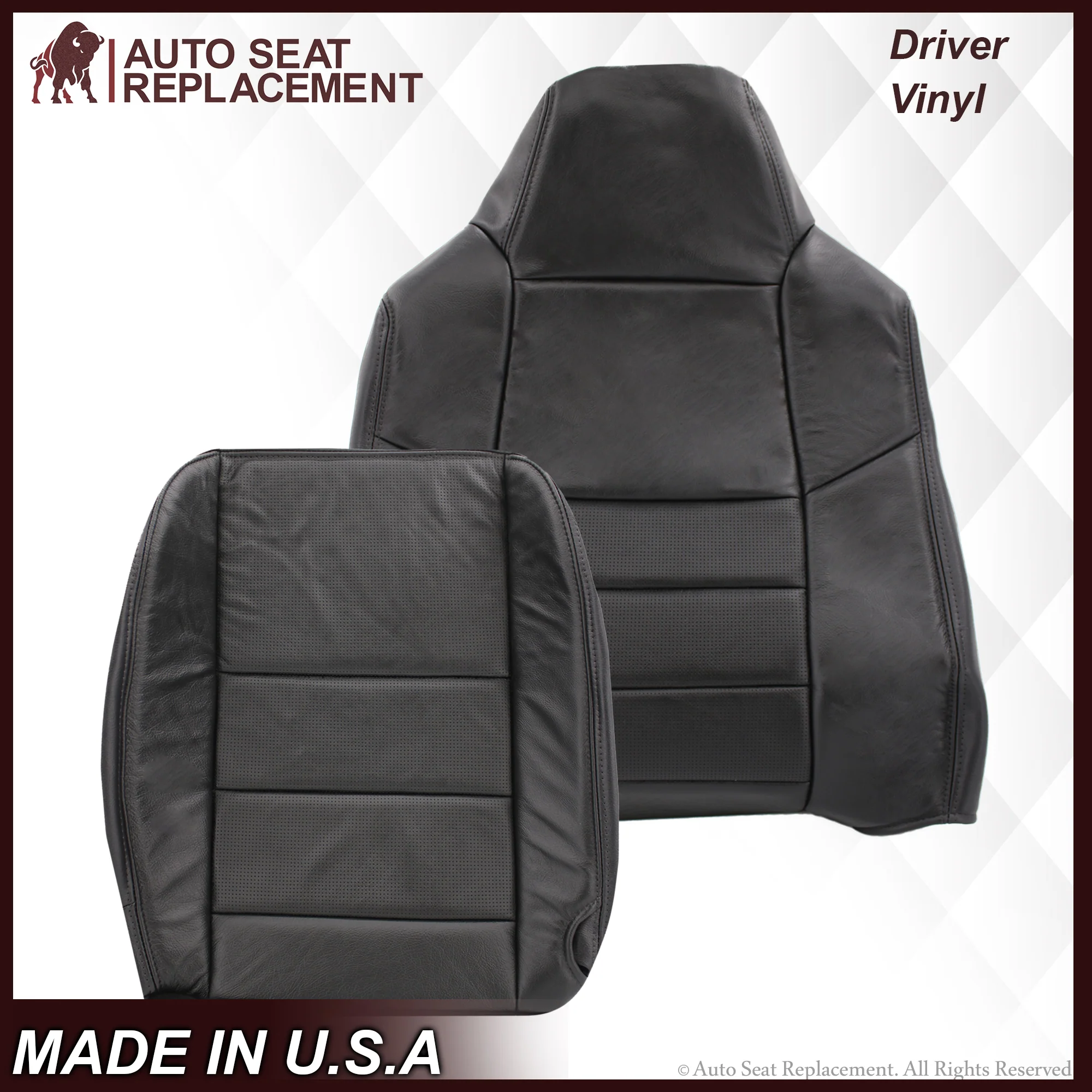 2002-2007 Ford F-250/F-350 Lariat Seat Cover in Black with Perforated Inserts: Choose From Variants - Image 20