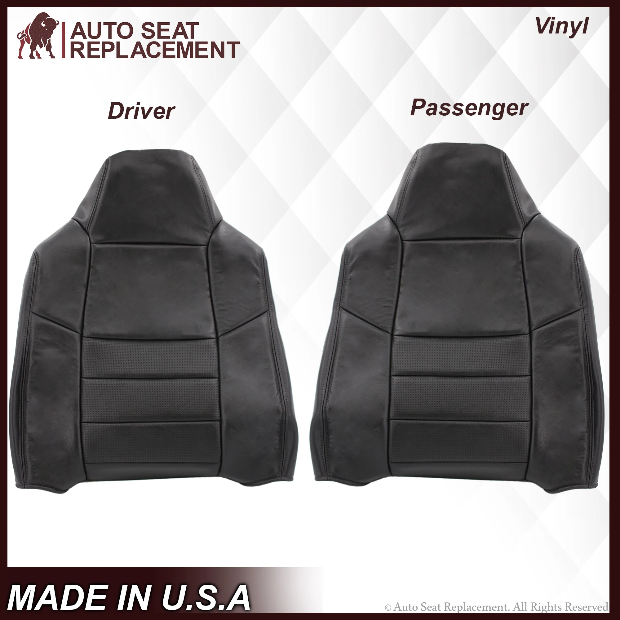 2002-2007 Ford F-250/F-350 Lariat Seat Cover in Black with Perforated Inserts: Choose From Variants - Image 21