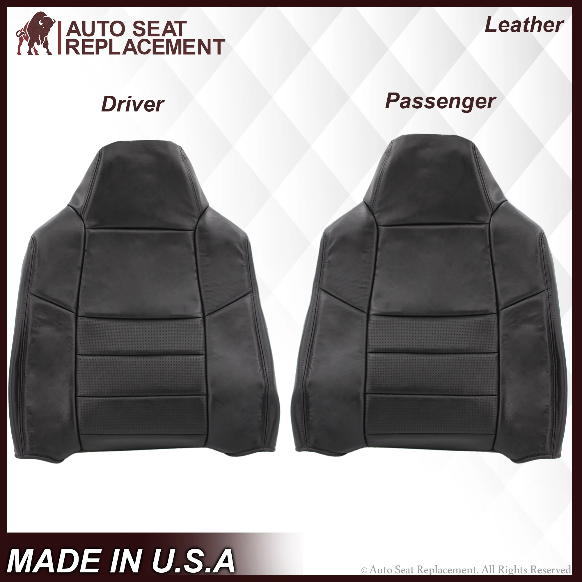 2002-2007 Ford F-250/F-350 Lariat Seat Cover in Black with Perforated Inserts: Choose From Variants - Image 22