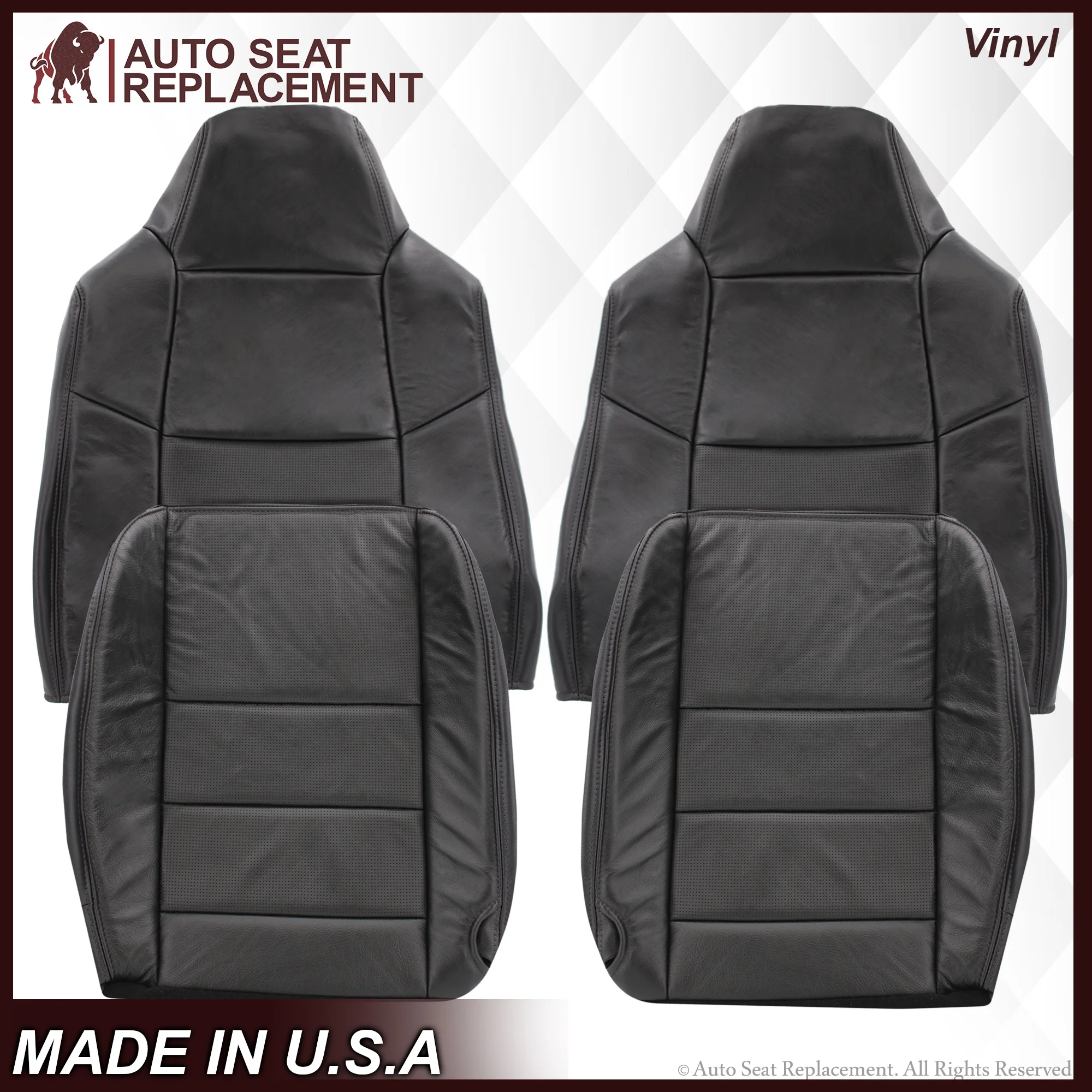 2002-2007 Ford F-250/F-350 Lariat Seat Cover in Black with Perforated Inserts: Choose From Variants - Image 25