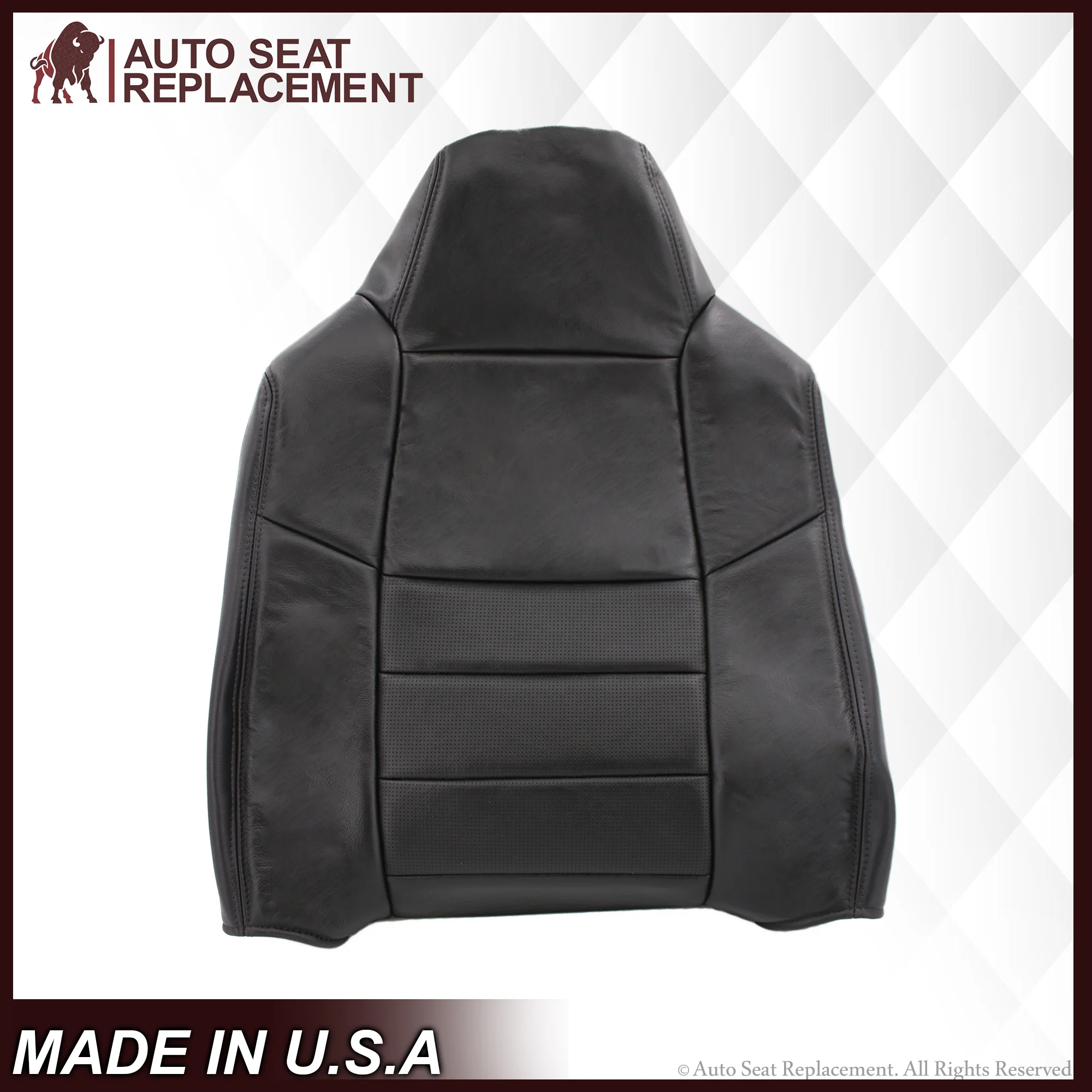 2002-2007 Ford F-250/F-350 Lariat Seat Cover in Black with Perforated Inserts: Choose From Variants - Image 5