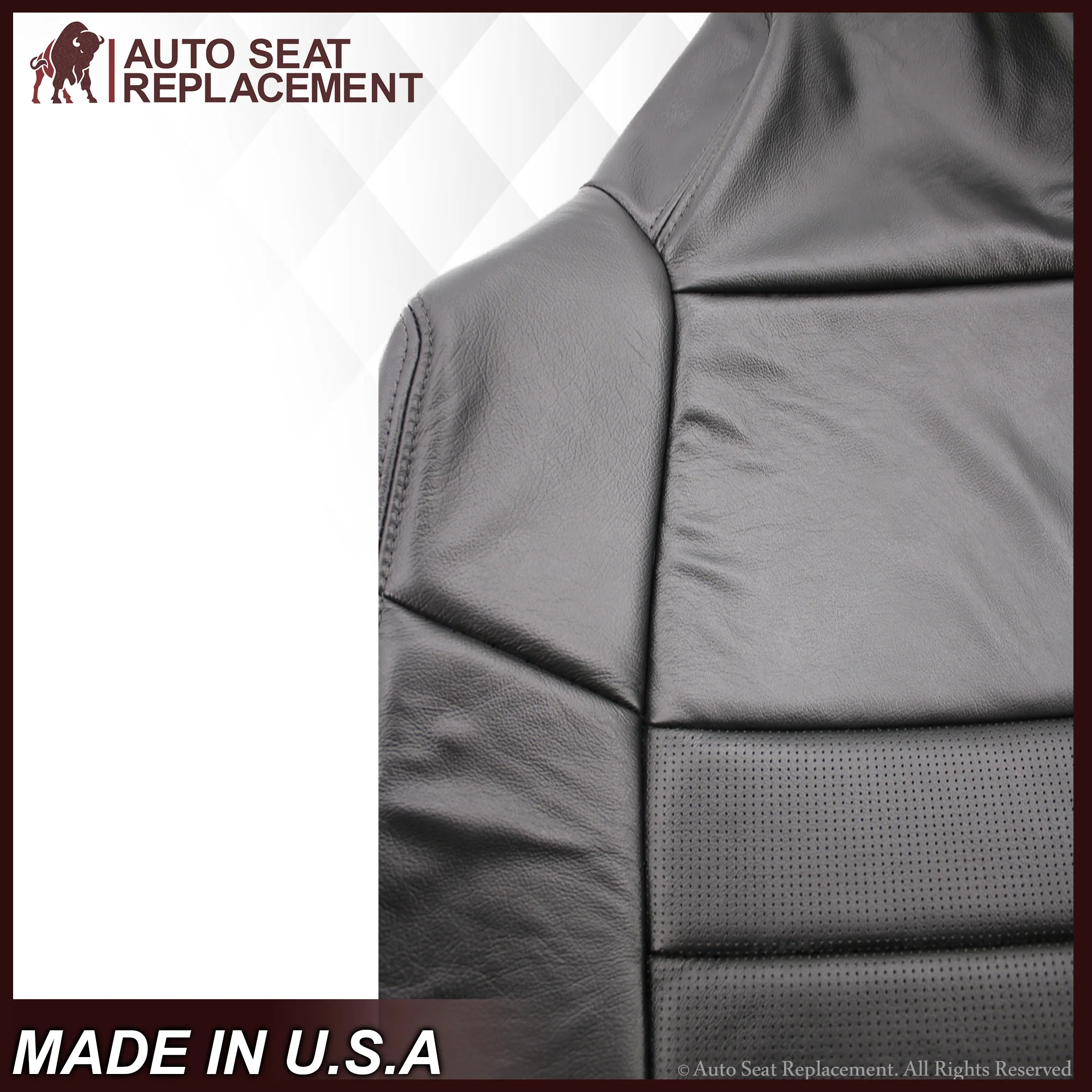 2002-2007 Ford F-250/F-350 Lariat Seat Cover in Black with Perforated Inserts: Choose From Variants - Image 8