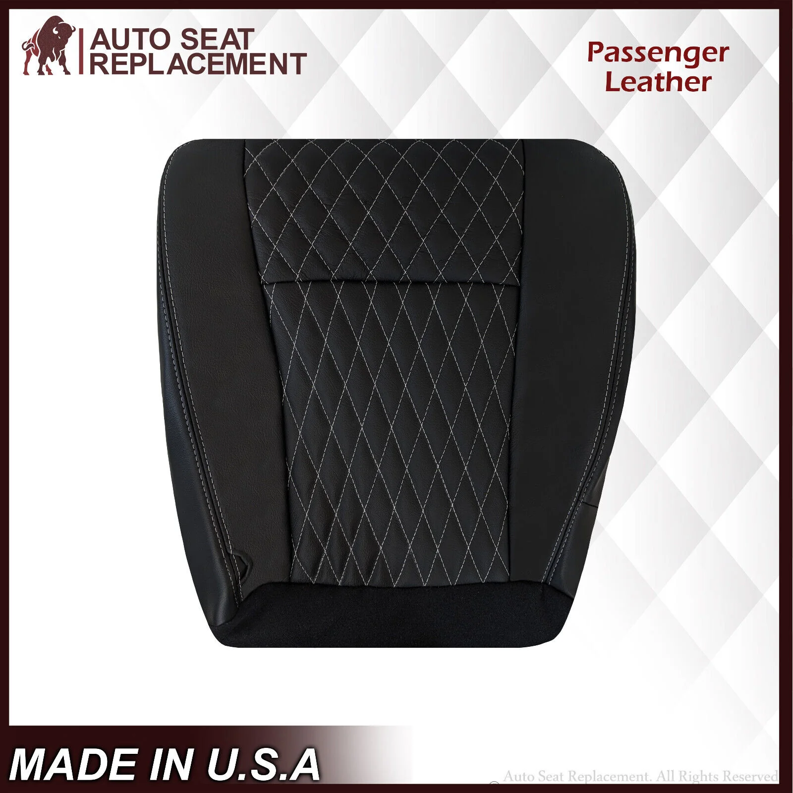 2002-2007 Ford F250/F350/F450/F550 Lariat CUSTOM Seat Cover in Black Leather - Image 11