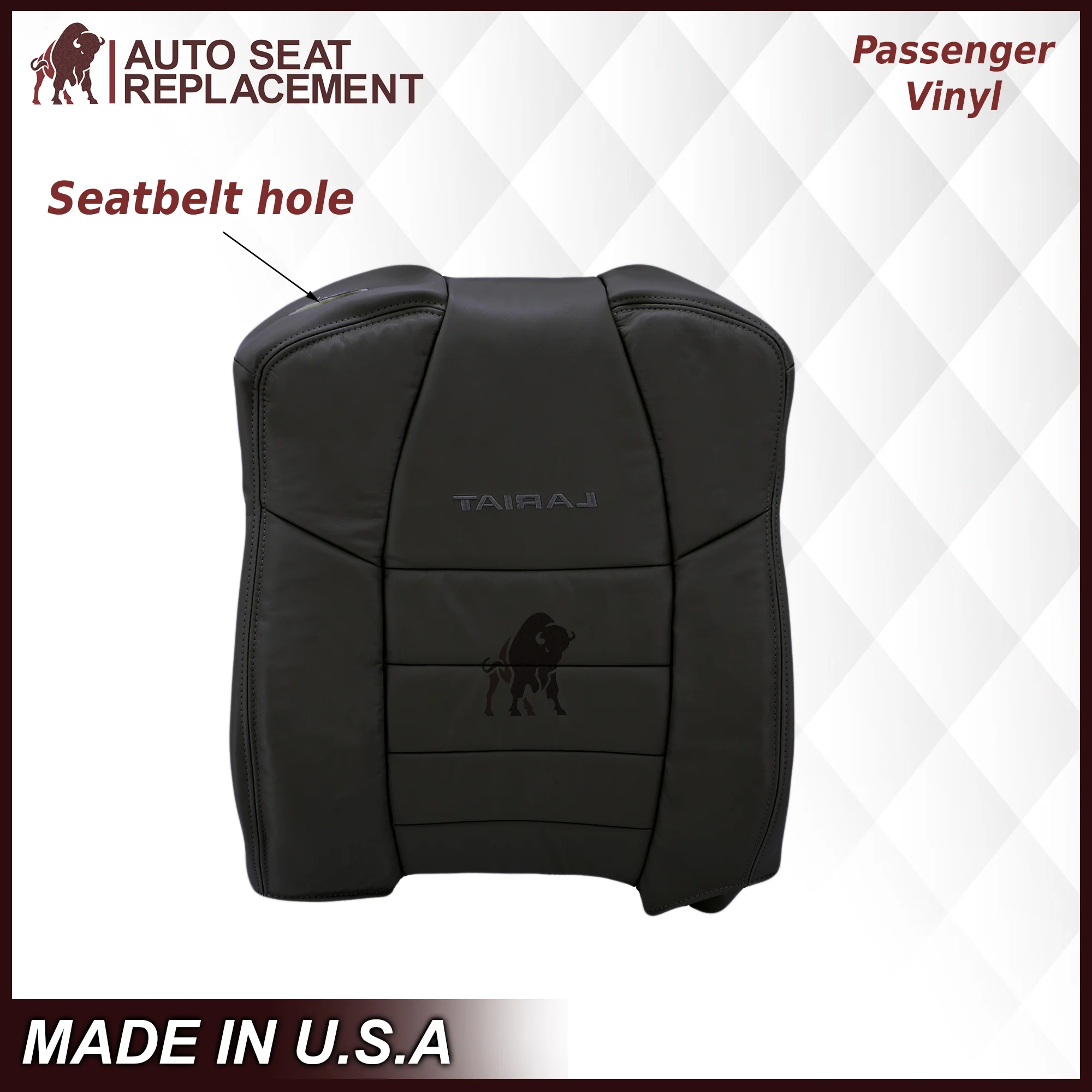 2002-2007 Ford F250/F350/F450/F550 Lariat Extended Cab Seat Cover in Black: Choose Leather or Vinyl - Image 13