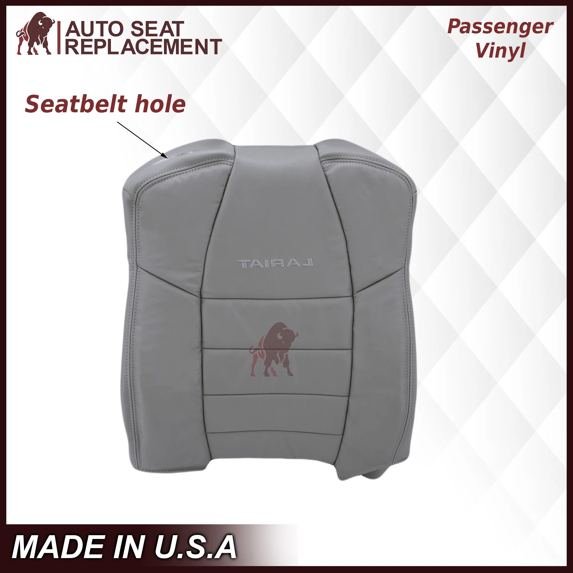 2002-2007 Ford F250/F350/F450/F550 Lariat Extended Cab Seat Cover in Flint Gray: Choose Leather or Vinyl - Image 12