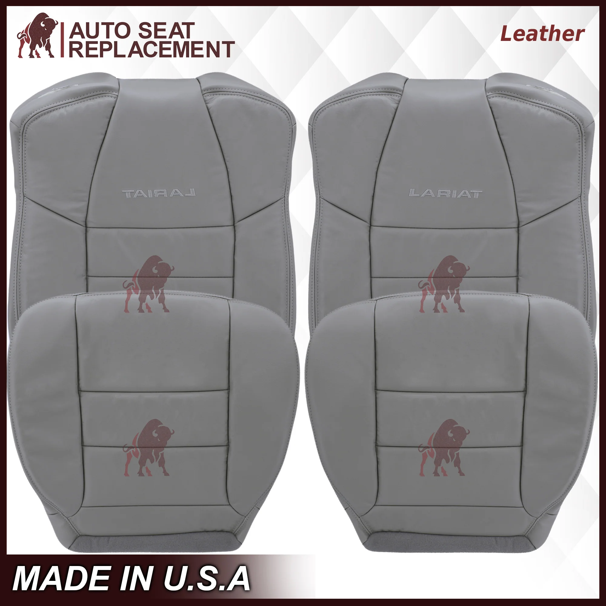 2002-2007 Ford F250/F350/F450/F550 Lariat Extended Cab Seat Cover in Flint Gray: Choose Leather or Vinyl - Image 21