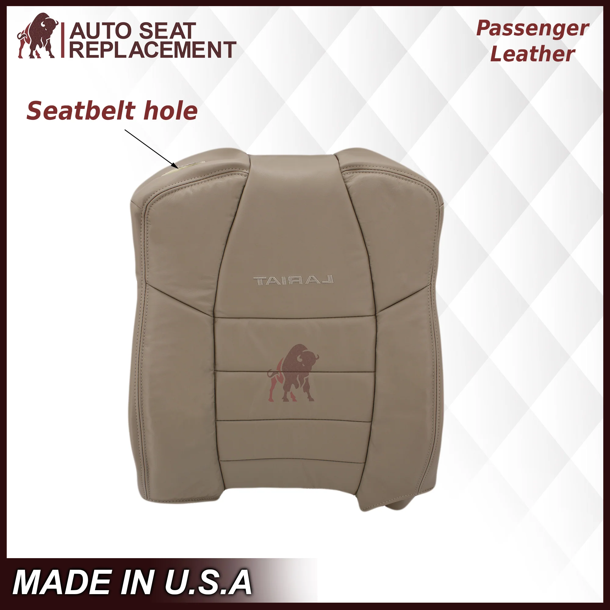 2002-2007 Ford F250/F350/F450/F550 Lariat Extended Cab Seat Cover in Tan: Choose Leather or Vinyl - Image 13