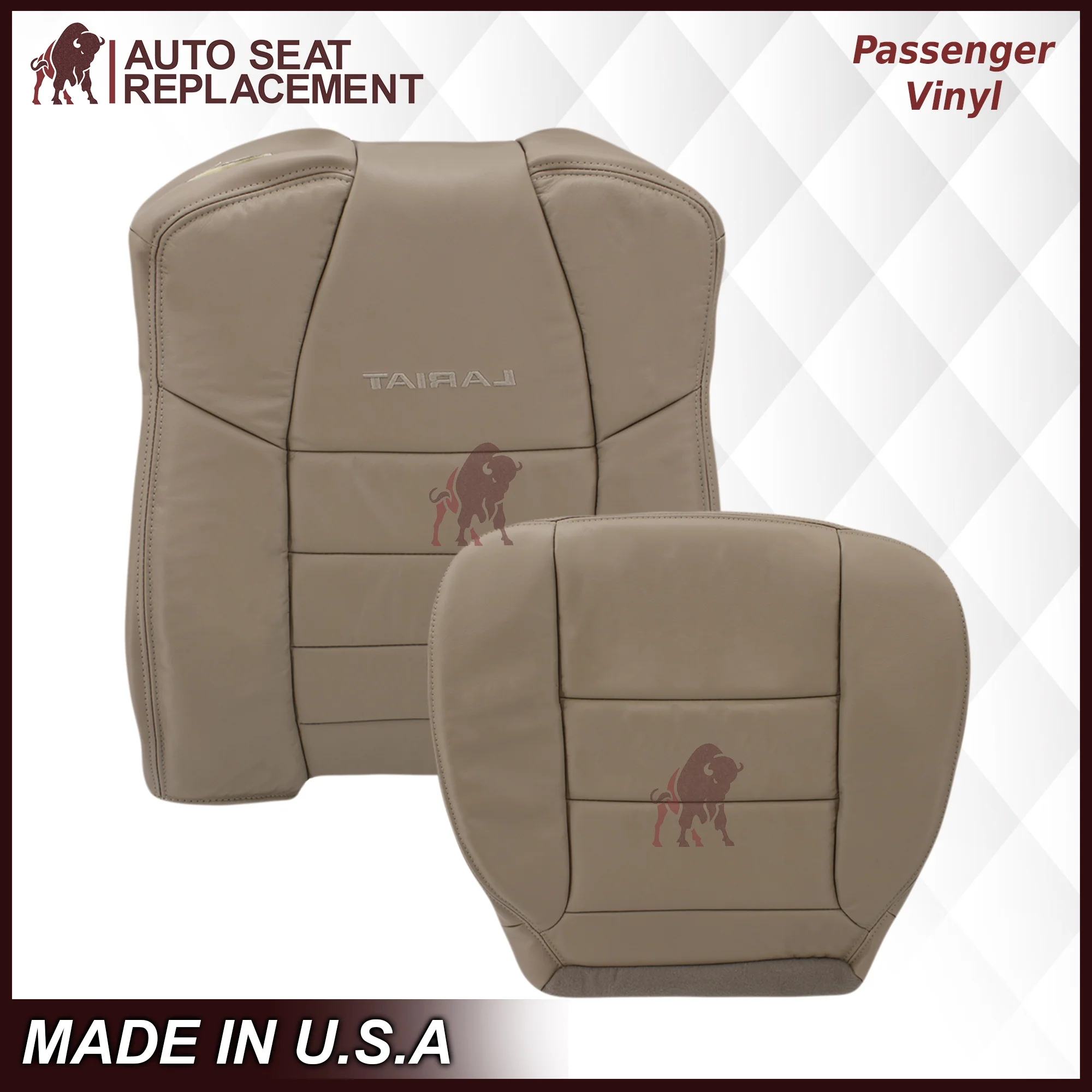 2002-2007 Ford F250/F350/F450/F550 Lariat Extended Cab Seat Cover in Tan: Choose Leather or Vinyl - Image 14