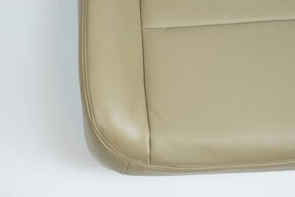 2002 - 2007 Ford F250 F350 Lariat Driver Bottom Seat Cover Parchment TAN / VINYL - Image 11