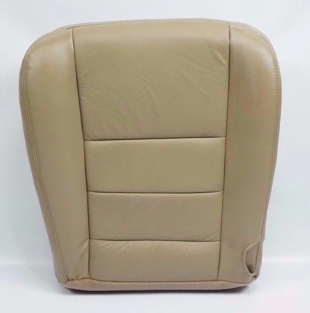 2002-2007 Ford F250 F350 Lariat Driver& Passenger Bottom Leather Seat Cover Tan - Image 3