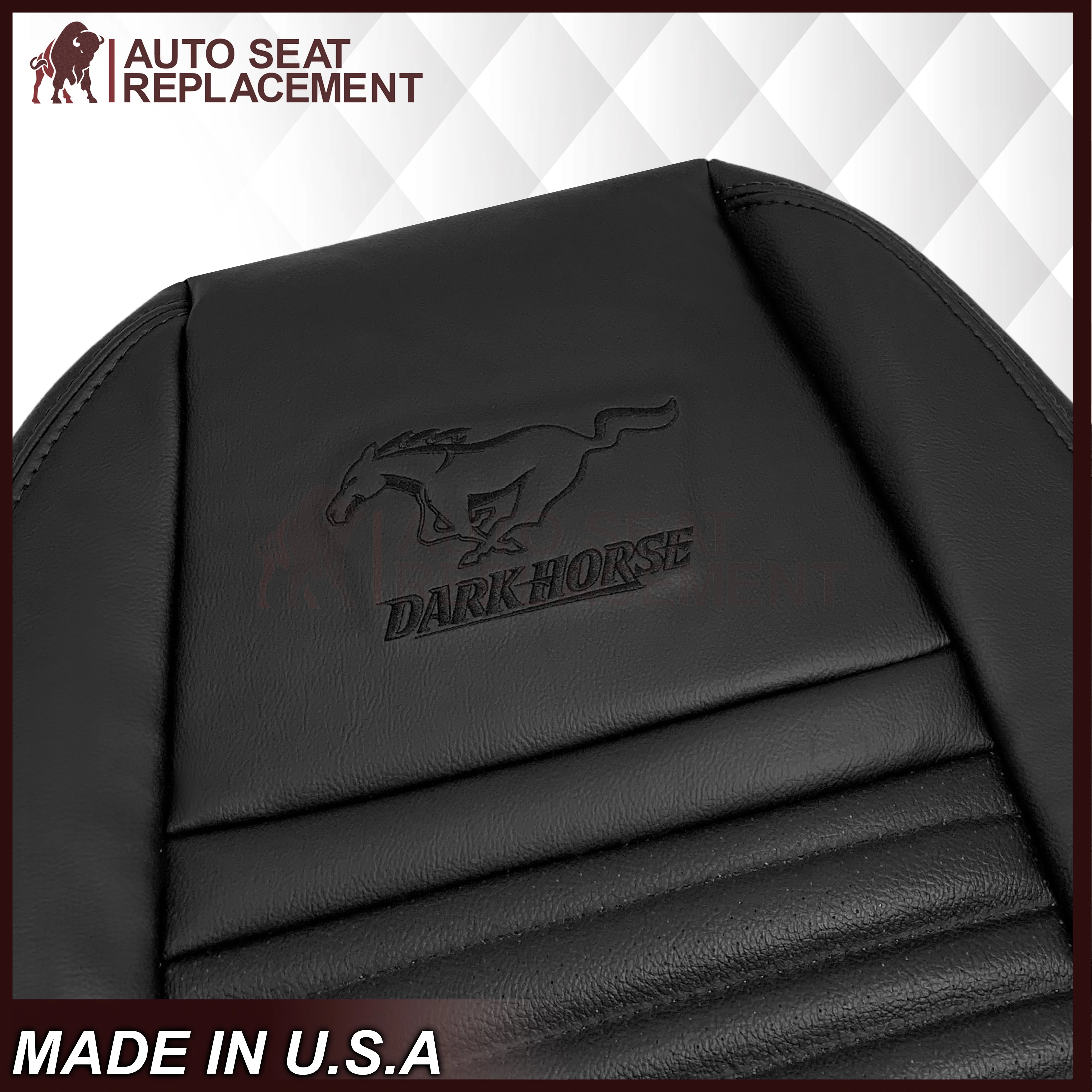 2003-2004 Ford Mustang Mach 1 ONE Replacement Leather Seat Cover in Ebony Black: Choose From Variation - Image 21