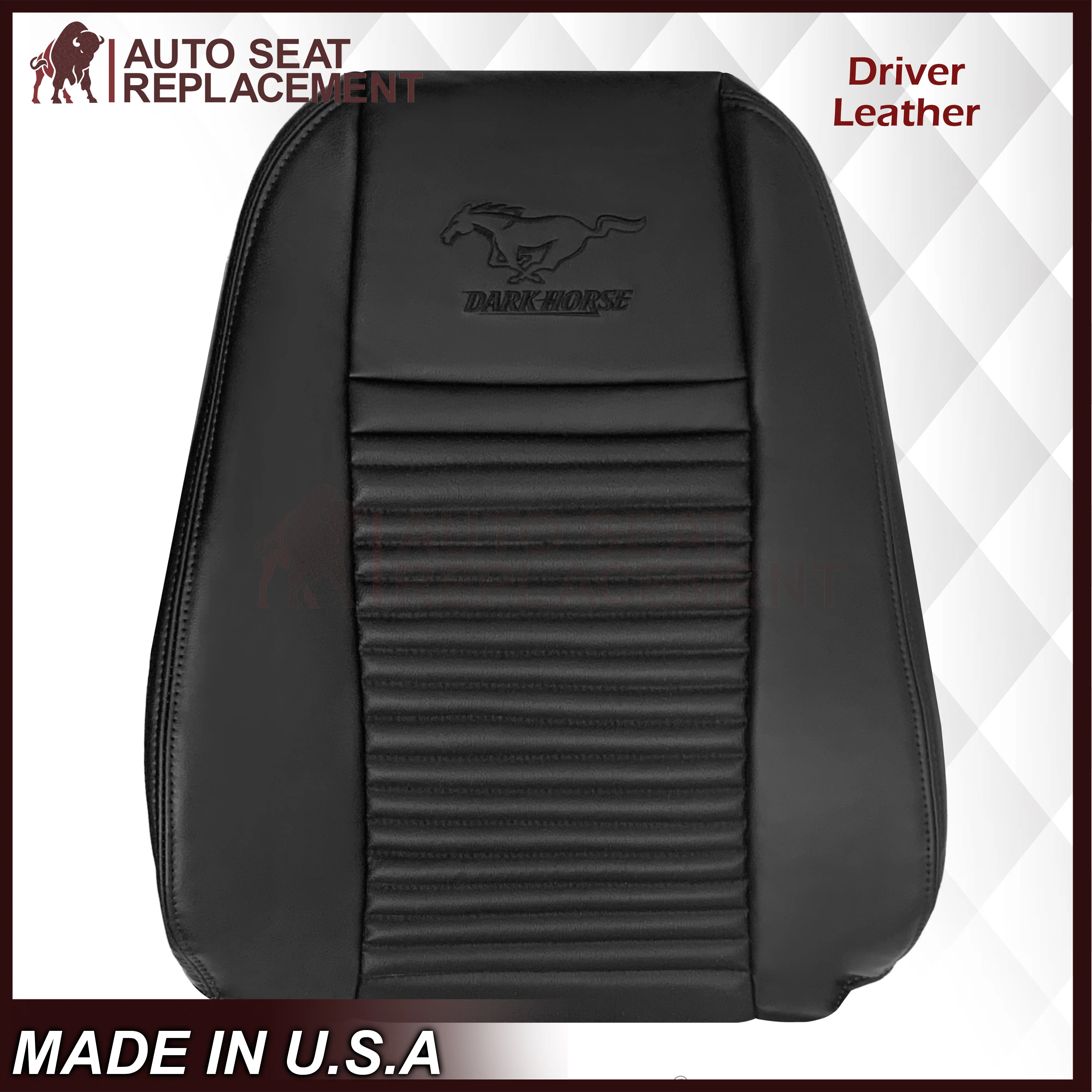 2003-2004 Ford Mustang Mach 1 ONE Replacement Leather Seat Cover in Ebony Black: Choose From Variation - Image 27