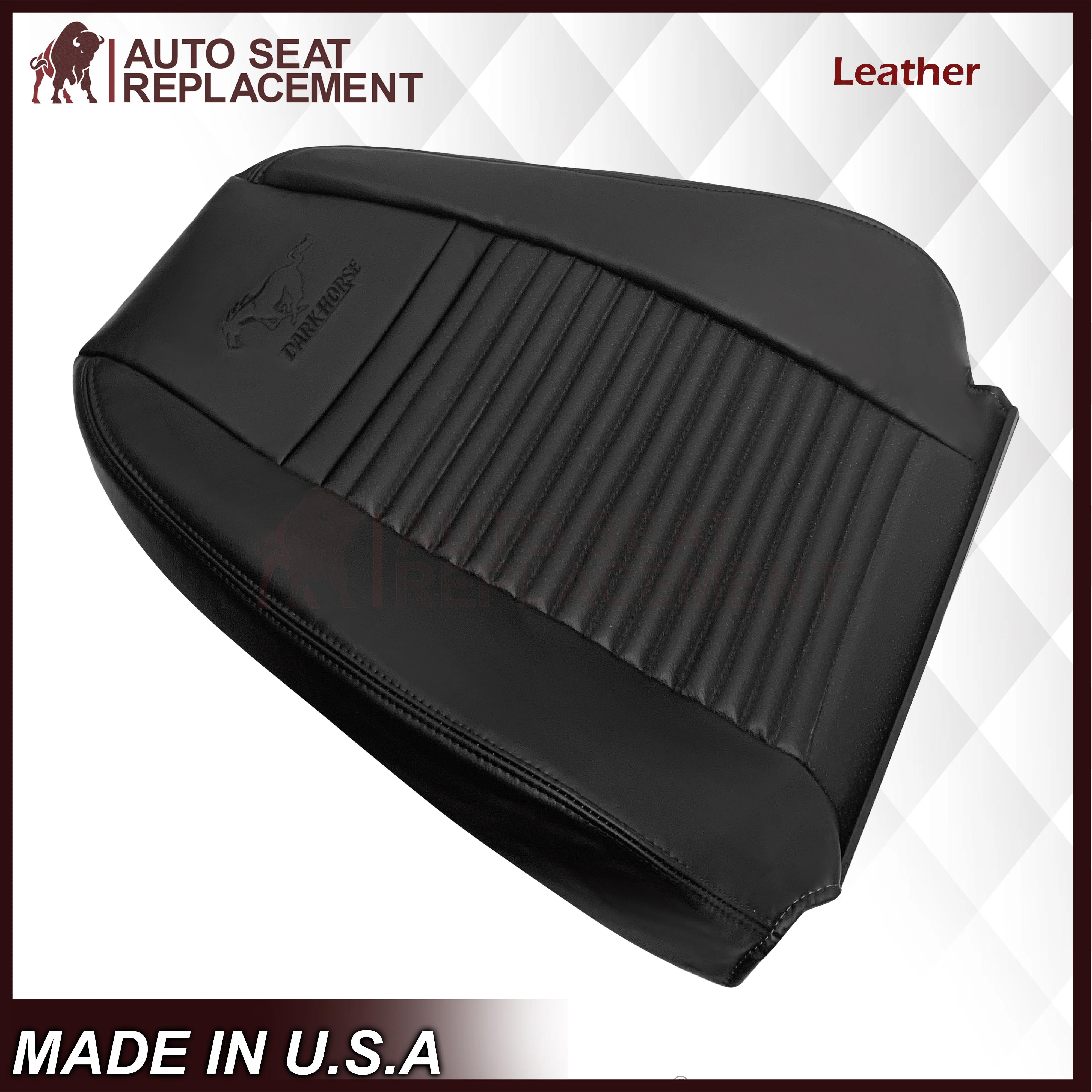 2003-2004 Ford Mustang Mach 1 ONE Replacement Leather Seat Cover in Ebony Black: Choose From Variation - Image 29