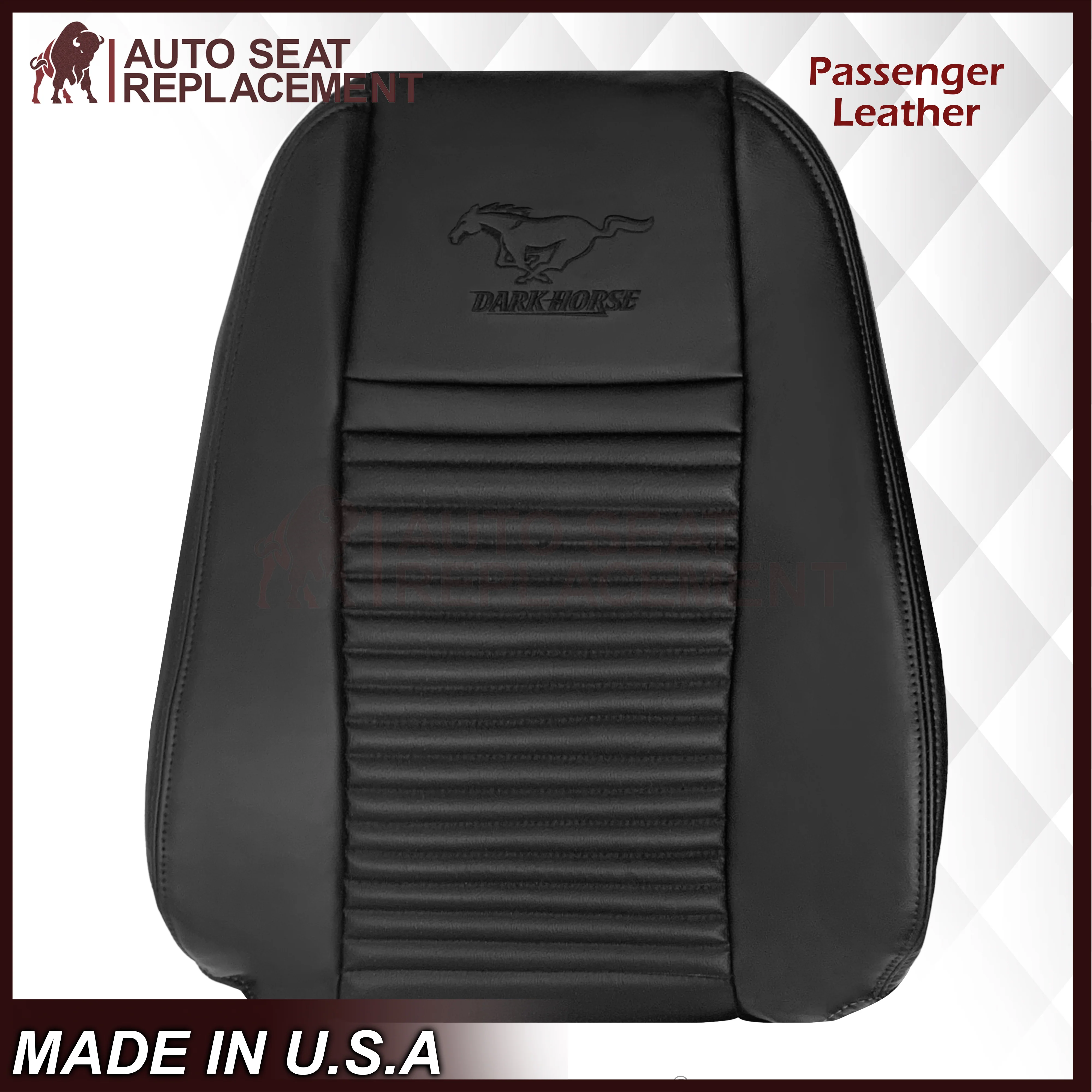 2003-2004 Ford Mustang Mach 1 ONE Replacement Leather Seat Cover in Ebony Black: Choose From Variation - Image 30