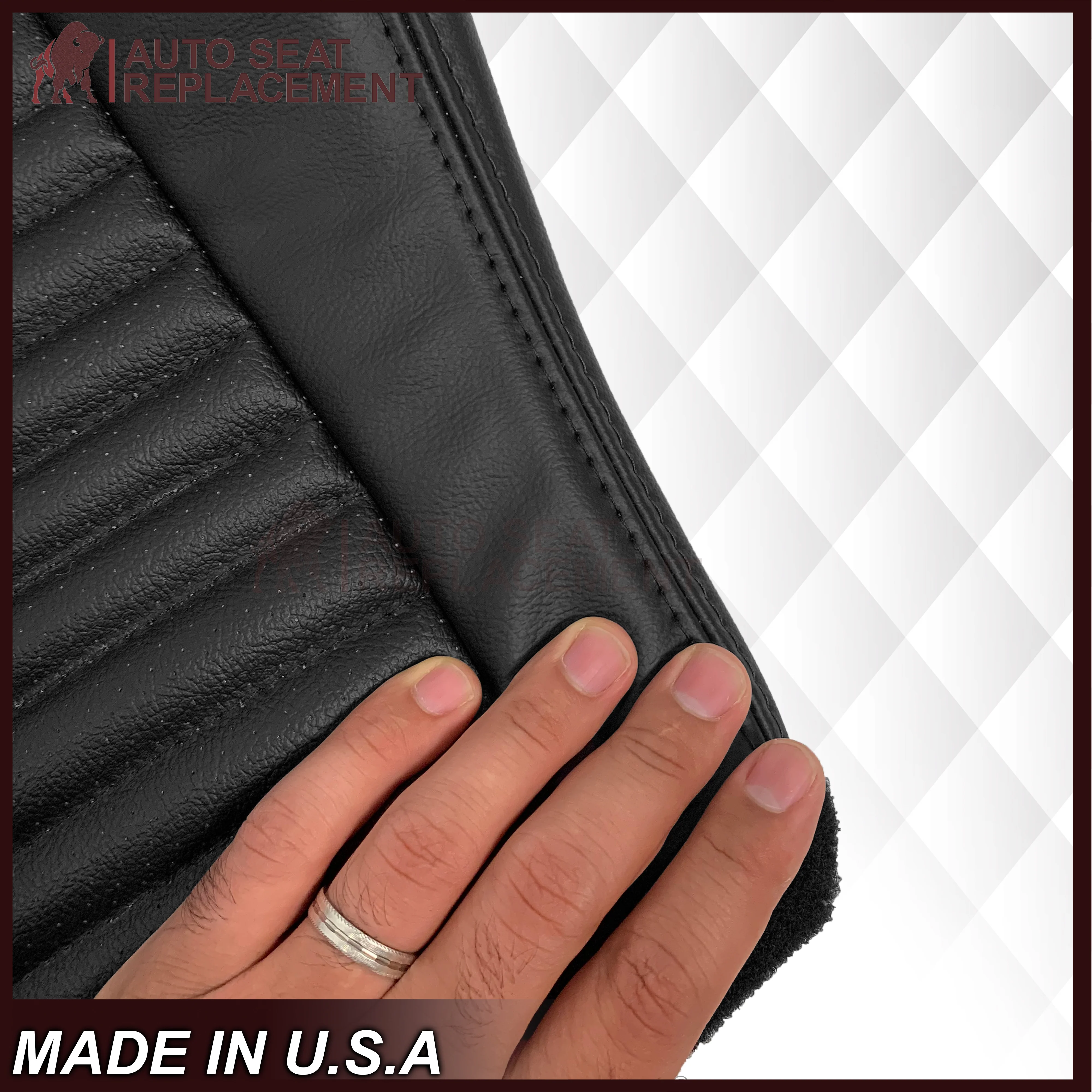 2003-2004 Ford Mustang Mach 1 ONE Replacement Leather Seat Cover in Ebony Black: Choose From Variation - Image 4
