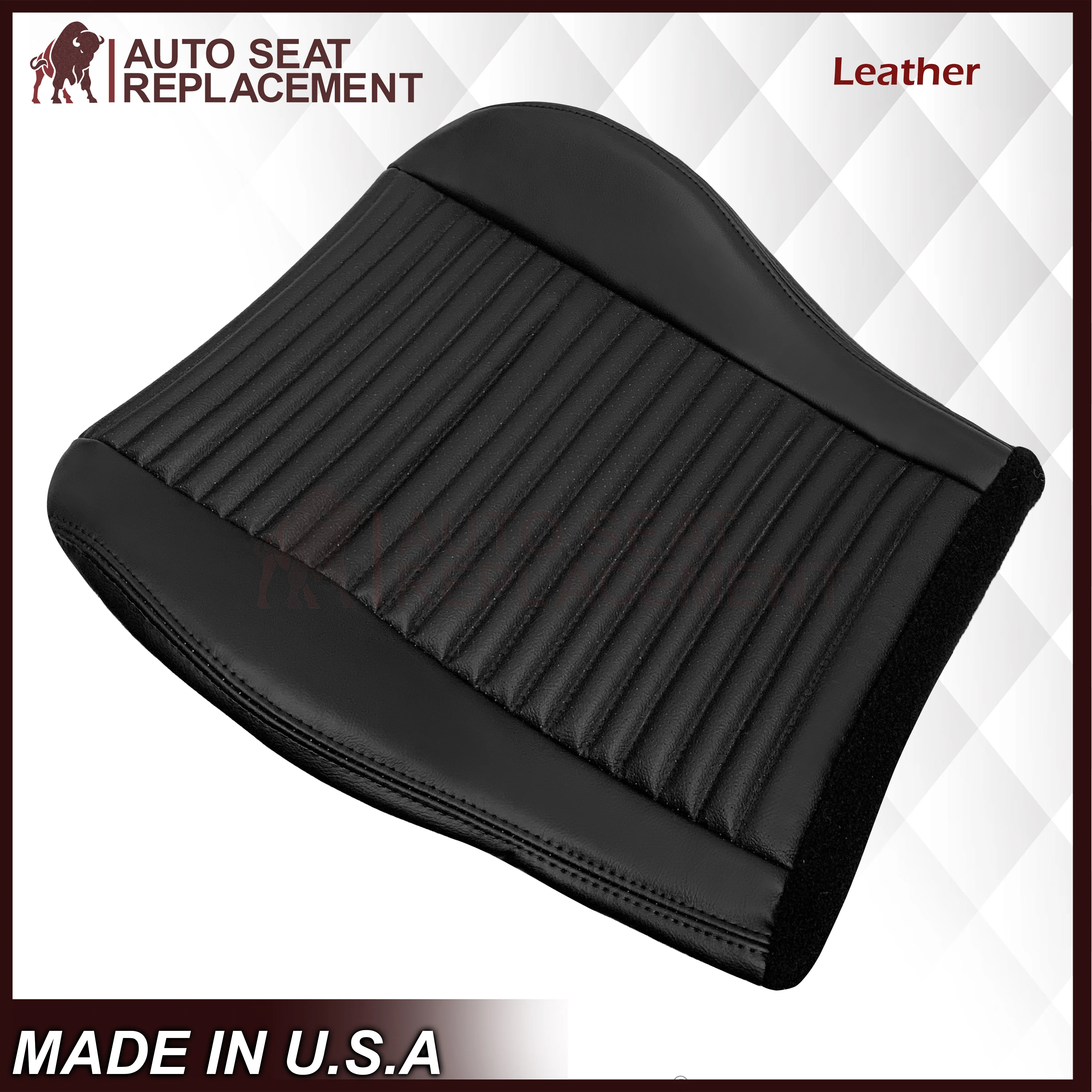2003-2004 Ford Mustang Mach 1 ONE Replacement Leather Seat Cover in Ebony Black: Choose From Variation - Image 9
