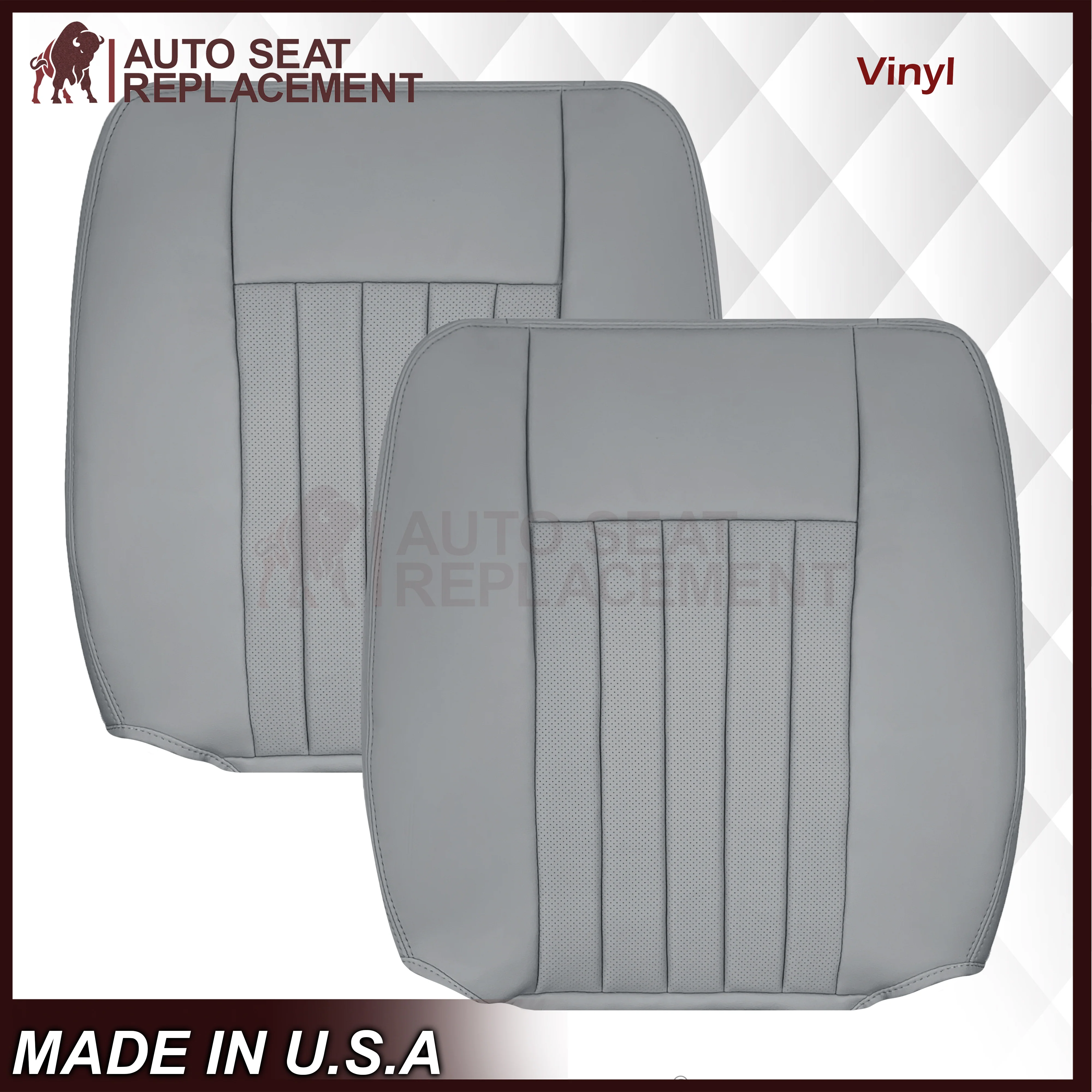 2003 2004 Lincoln Navigator Replacement Seat Covers in Gray: Choose Genuine Leather or Vinyl - Image 17